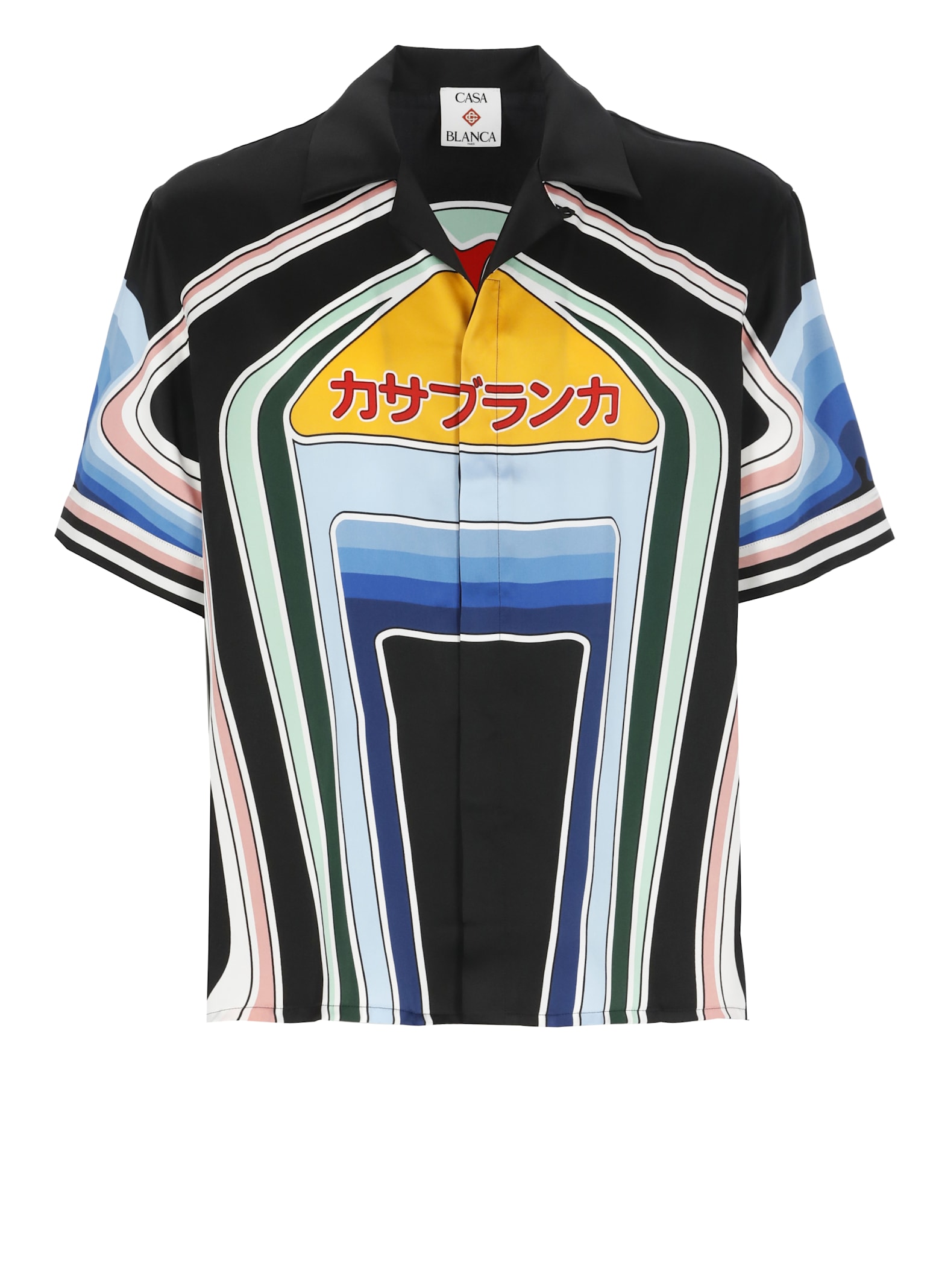 Casablanca Short Sleeve Cuban Collar Shirt In Black