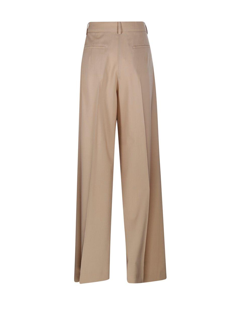 Shop Sportmax Button Detailed Straight Leg Pants In Beige