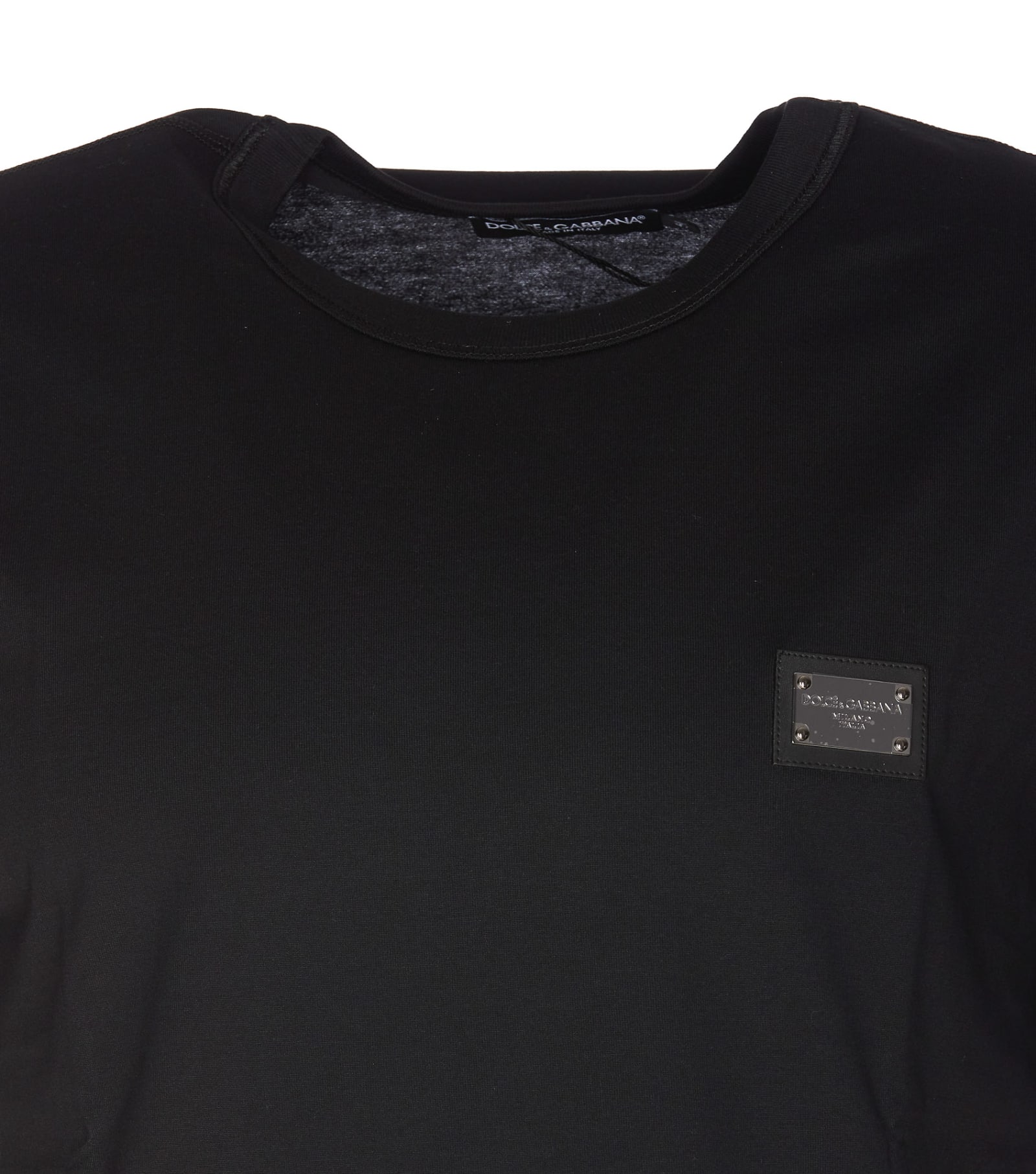 Shop Dolce & Gabbana Logo Plaque T-shirt In Black