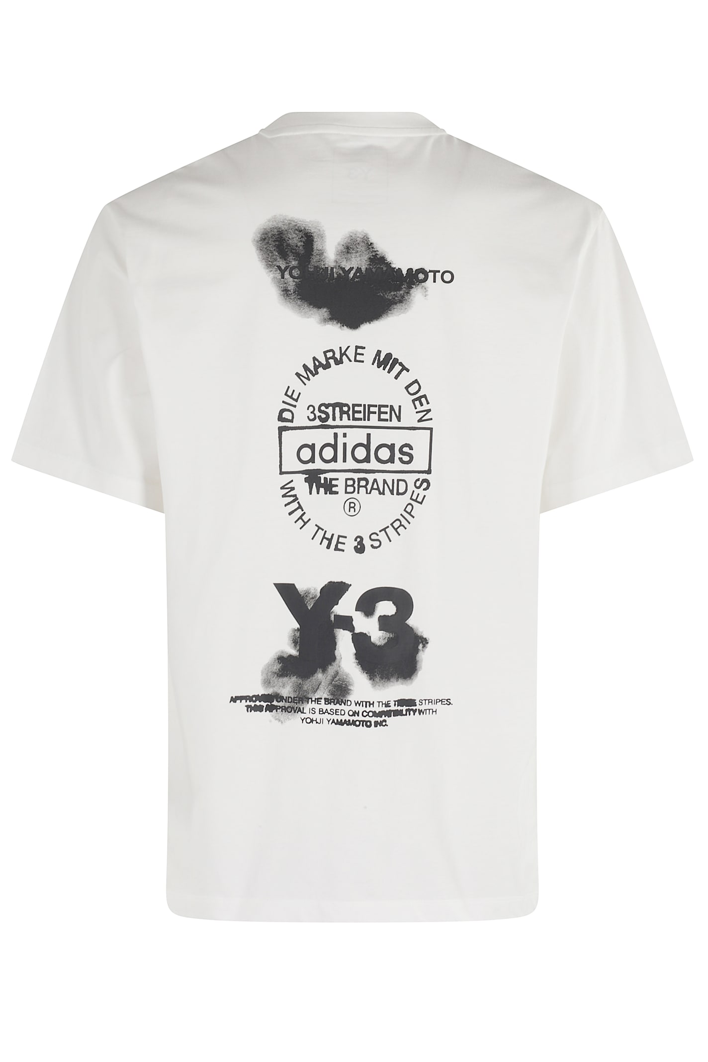 Y-3 Crew Neck Graphic Print T-shirt With Relaxed Fit In White