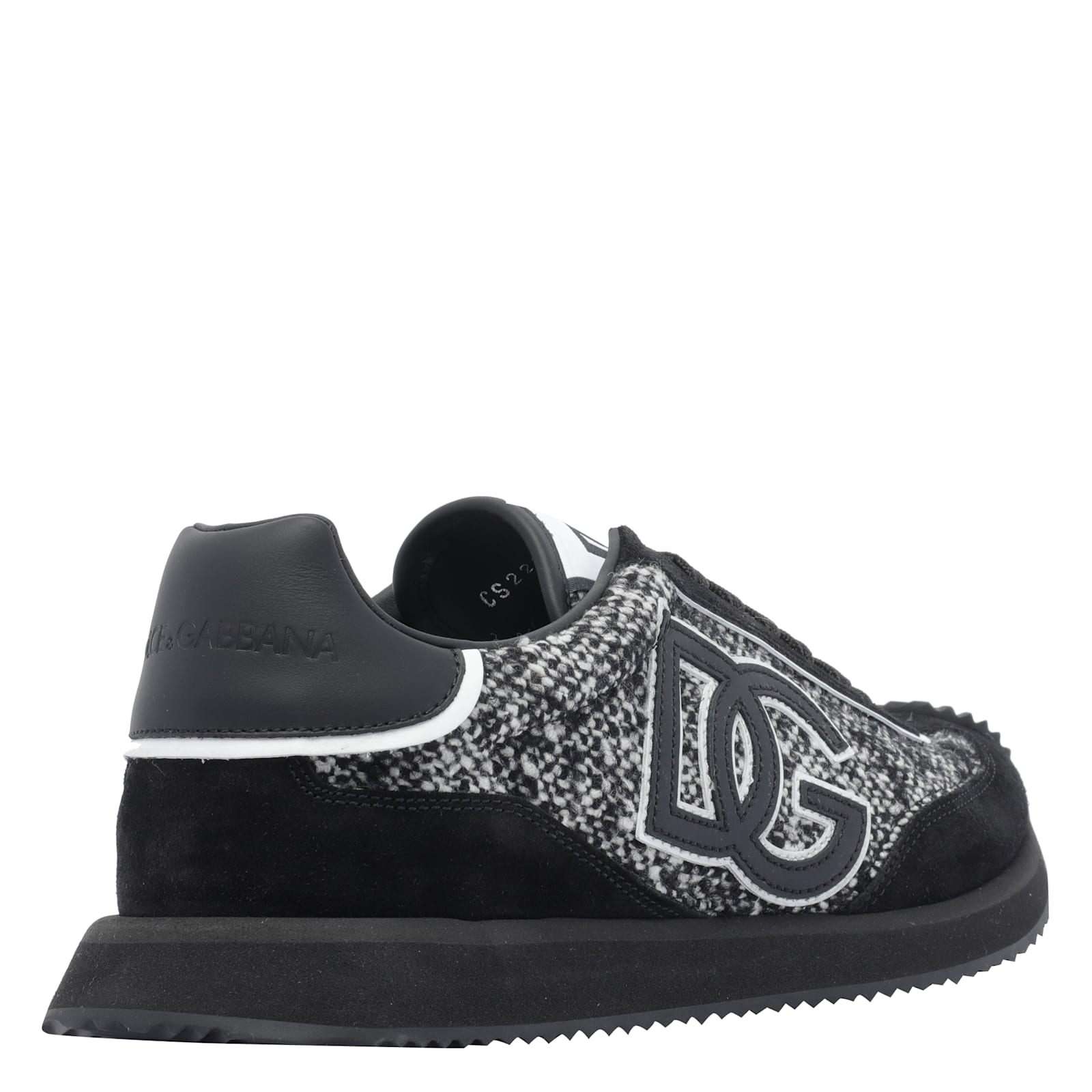 Dolce & Gabbana Men Dg Cushion Low-top Wool Sneakers With Suede Inserts In Black