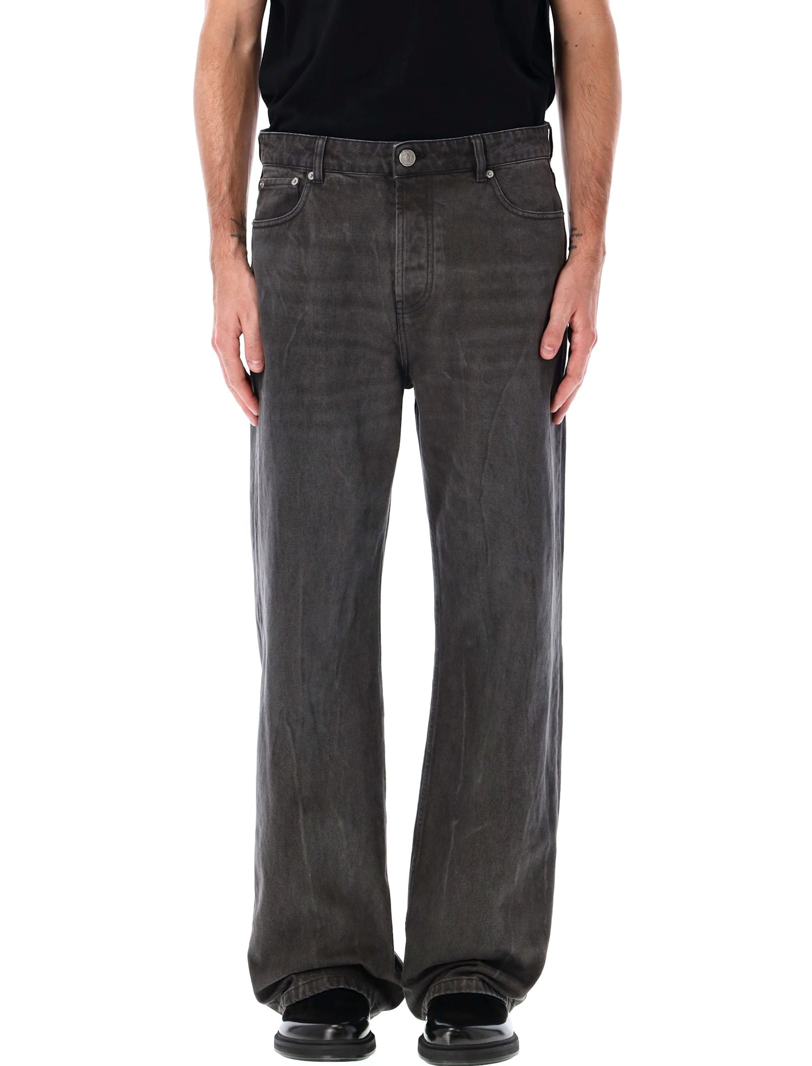 Shop Ami Alexandre Mattiussi Large Fit Jeans In Black