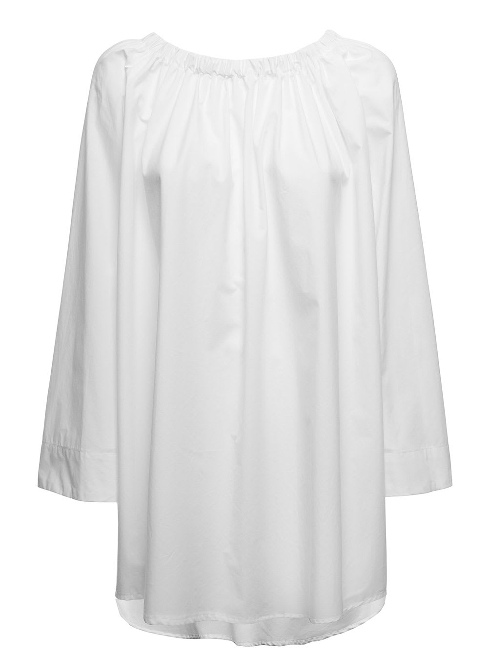 Douuod Womans White Cotton Poplin Dress