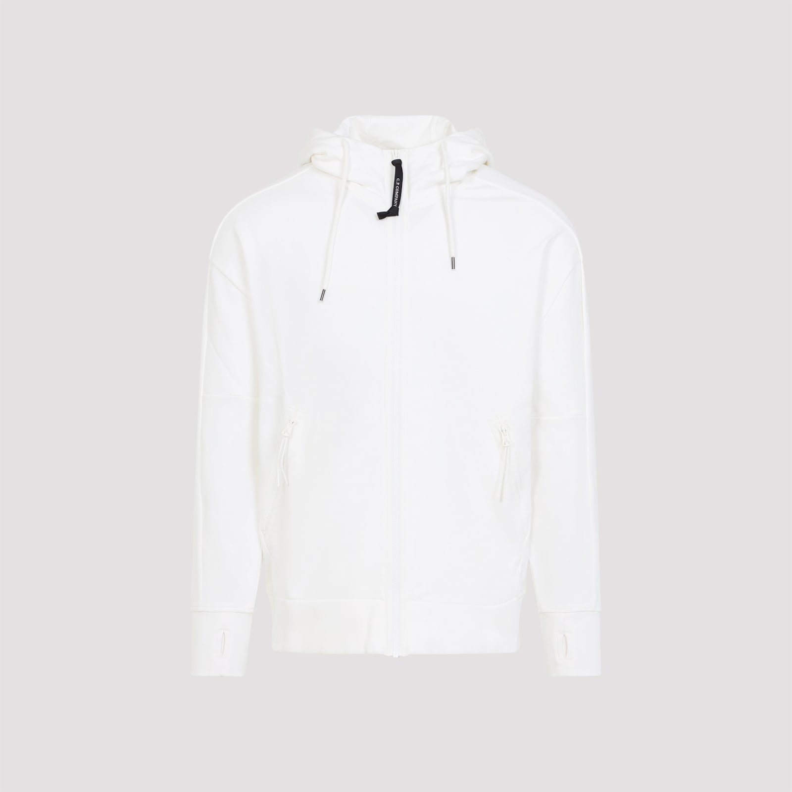 C.p. Company Hooded Sweatshirt With Functional Goggles Detail In White