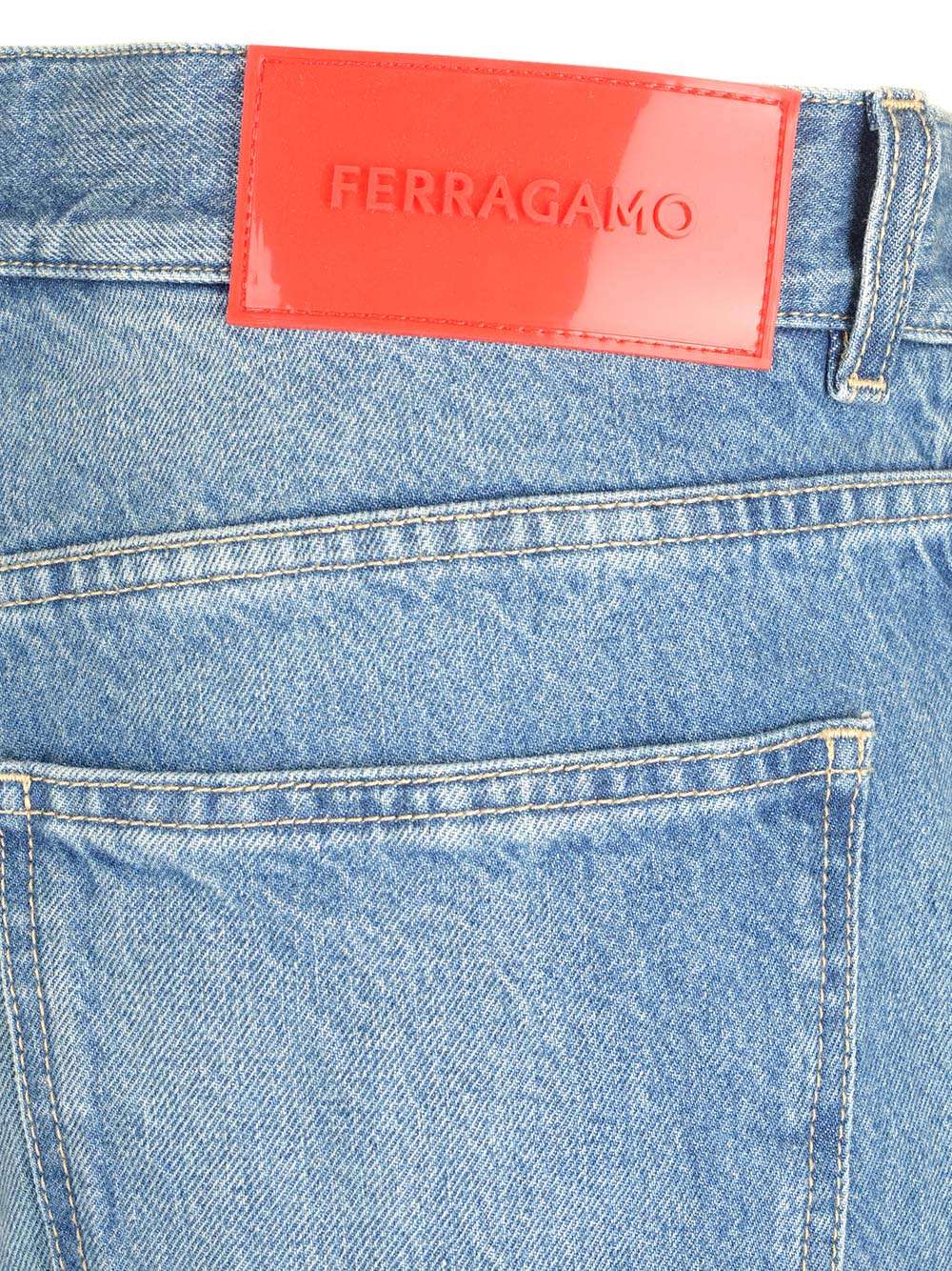 Shop Ferragamo Light Blue Baggy Jeans