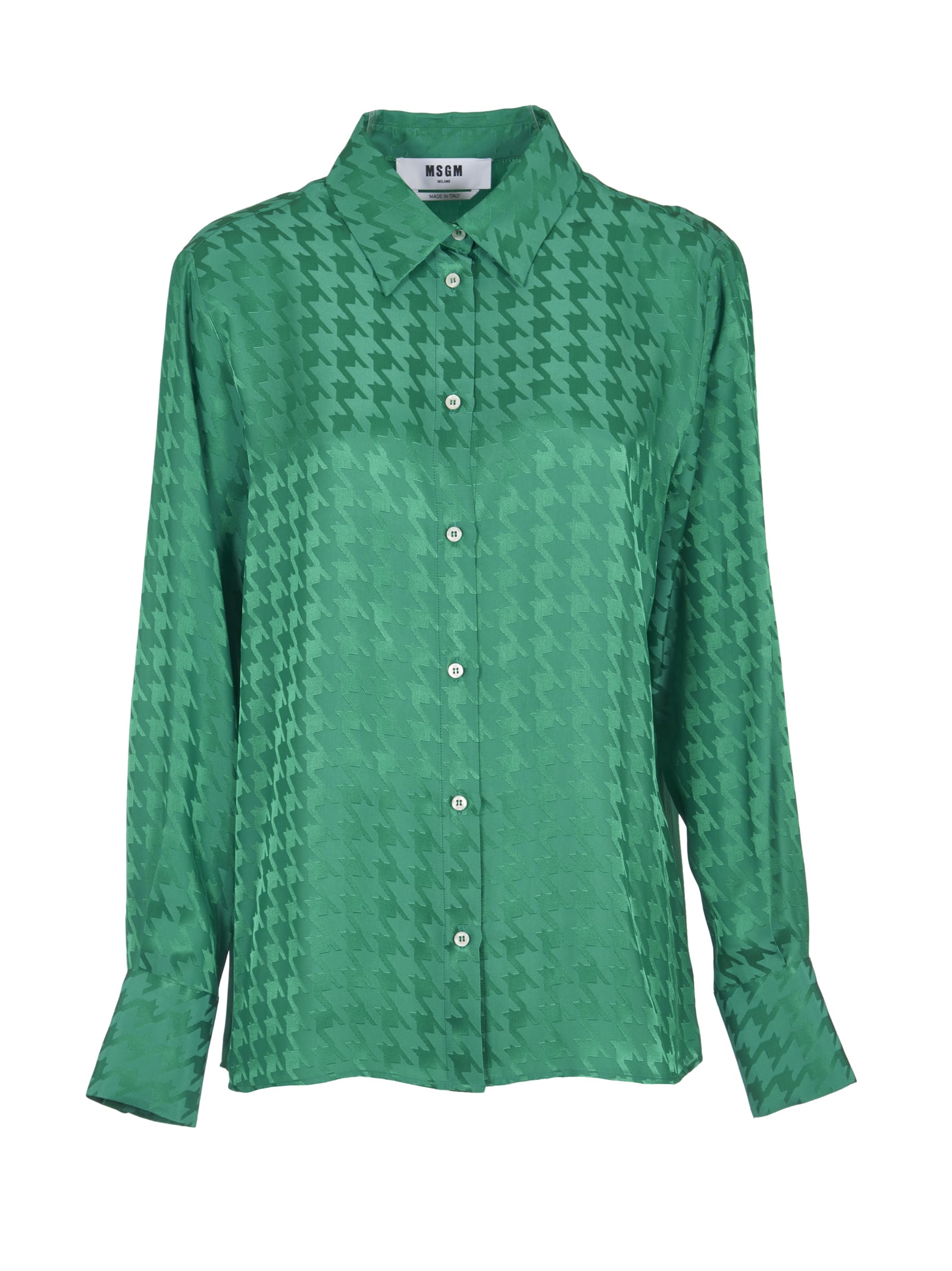 MSGM HOUNDSTOOTH PATTERNED SHIRT