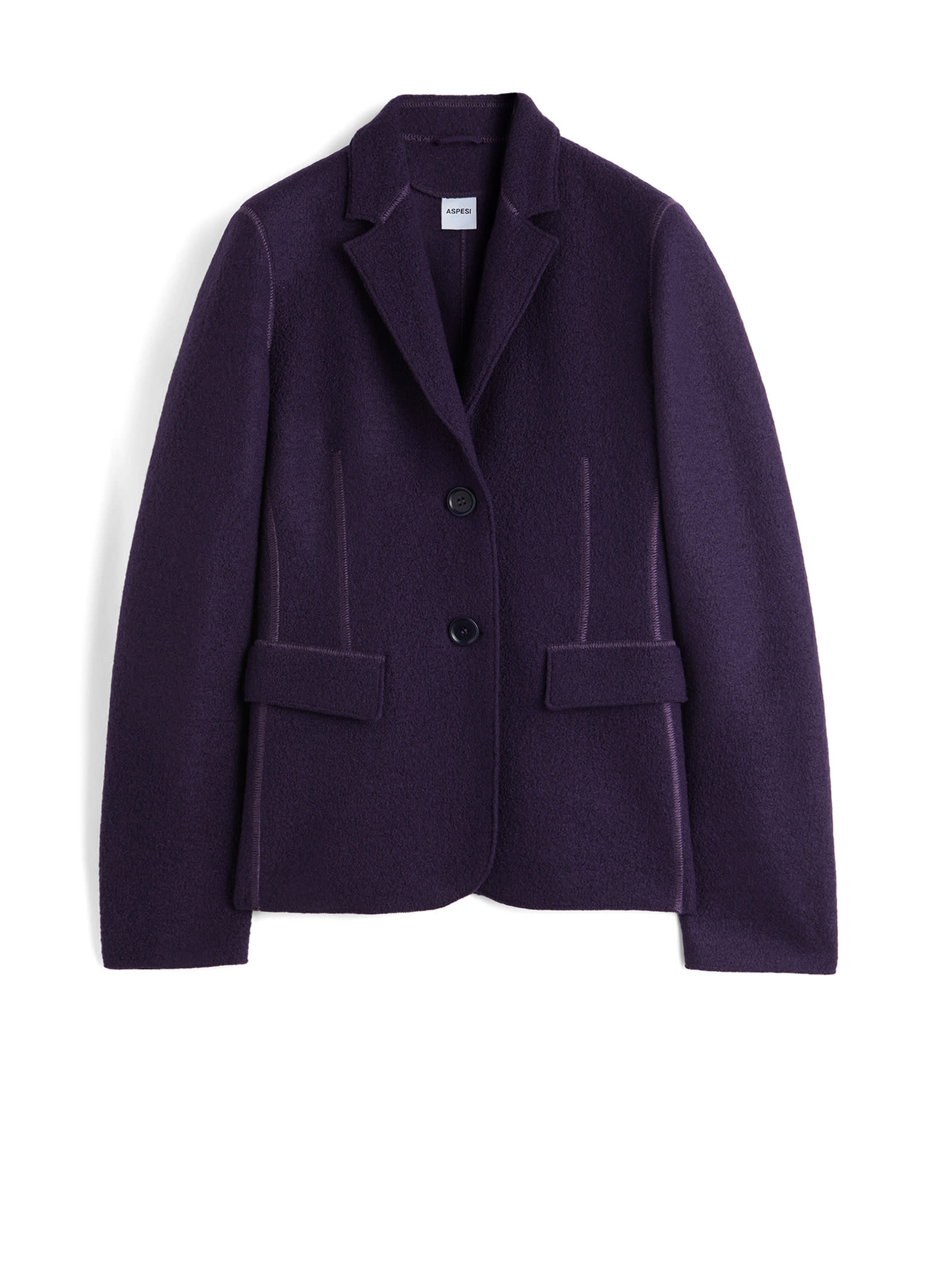 Shop Aspesi Purple Single-breasted Jacket With Pockets In Viola