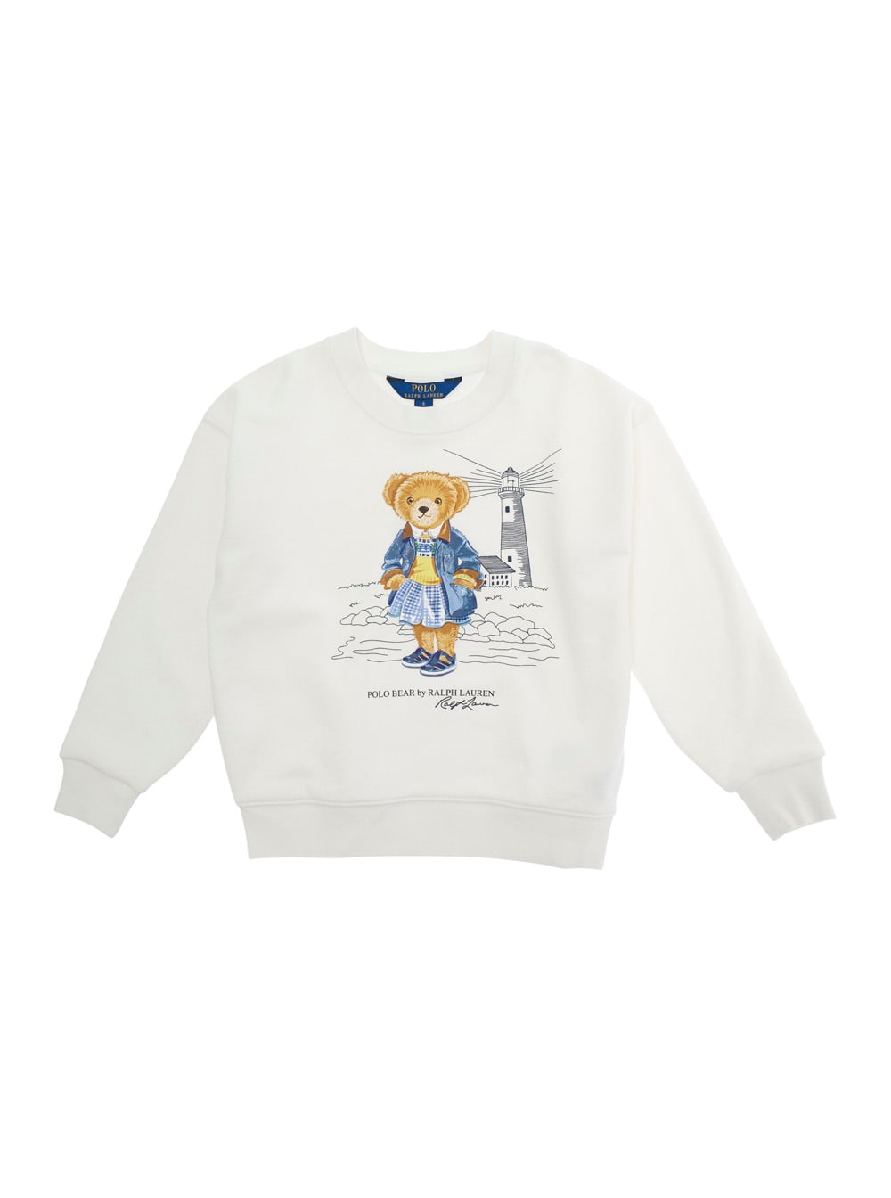 Polo Ralph Lauren White Sweatshirt With Maxi Logo Print On The Front And Logo Lettering On The Front In Cotton Blend G In White