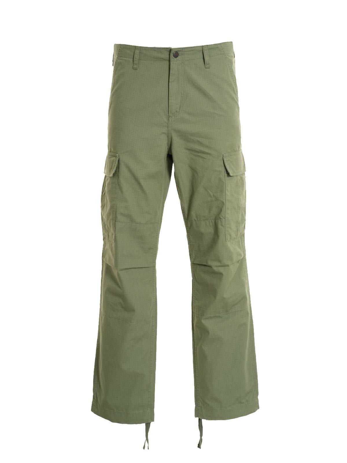 Shop Carhartt Wip Logo Patch Straight Leg Pants In Military