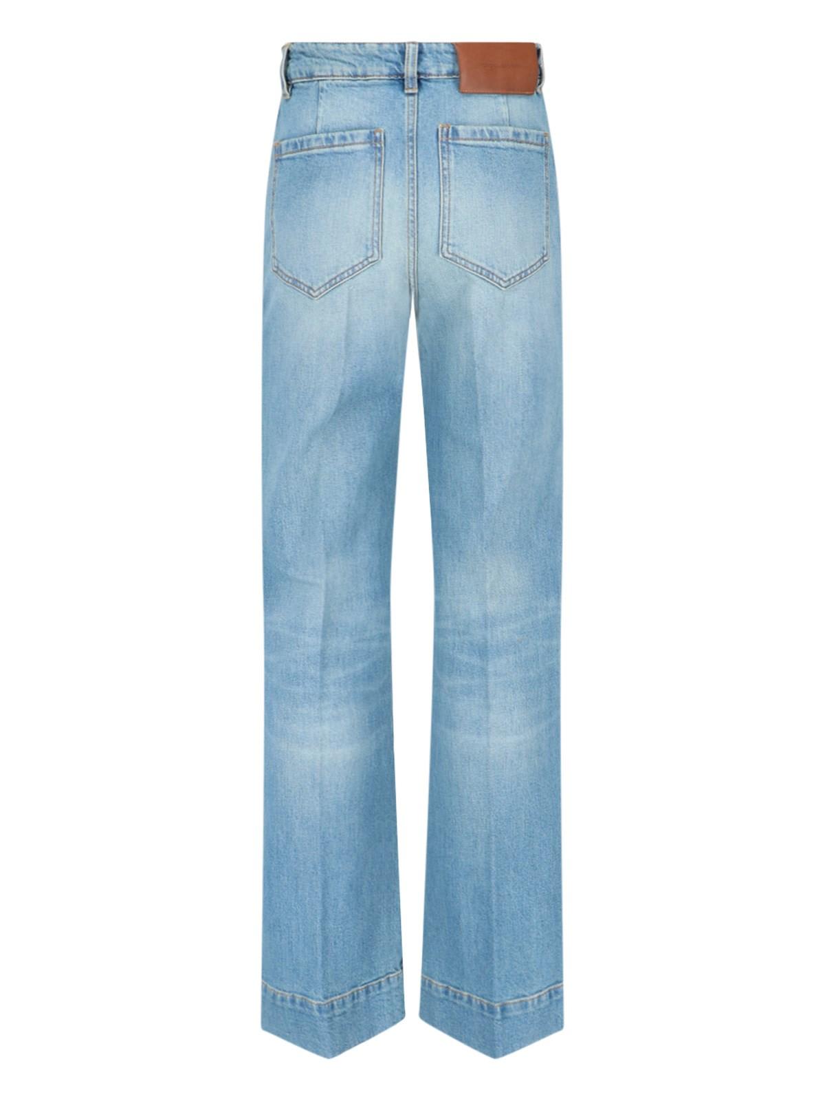 Shop Victoria Beckham Alina Palazzo Jeans In Denim