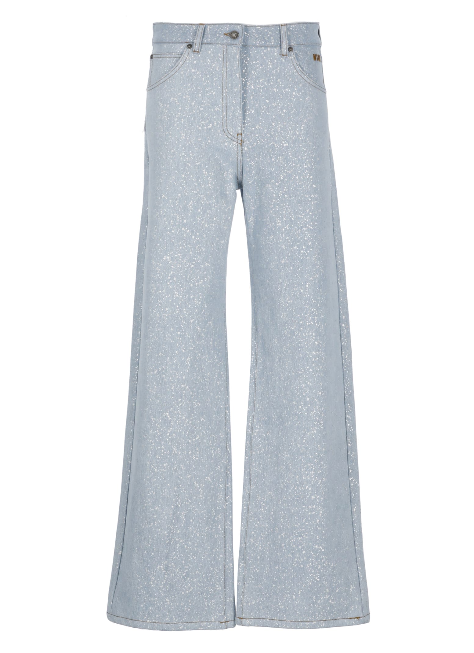 Shop Msgm Cotton Jeans In Light Blue