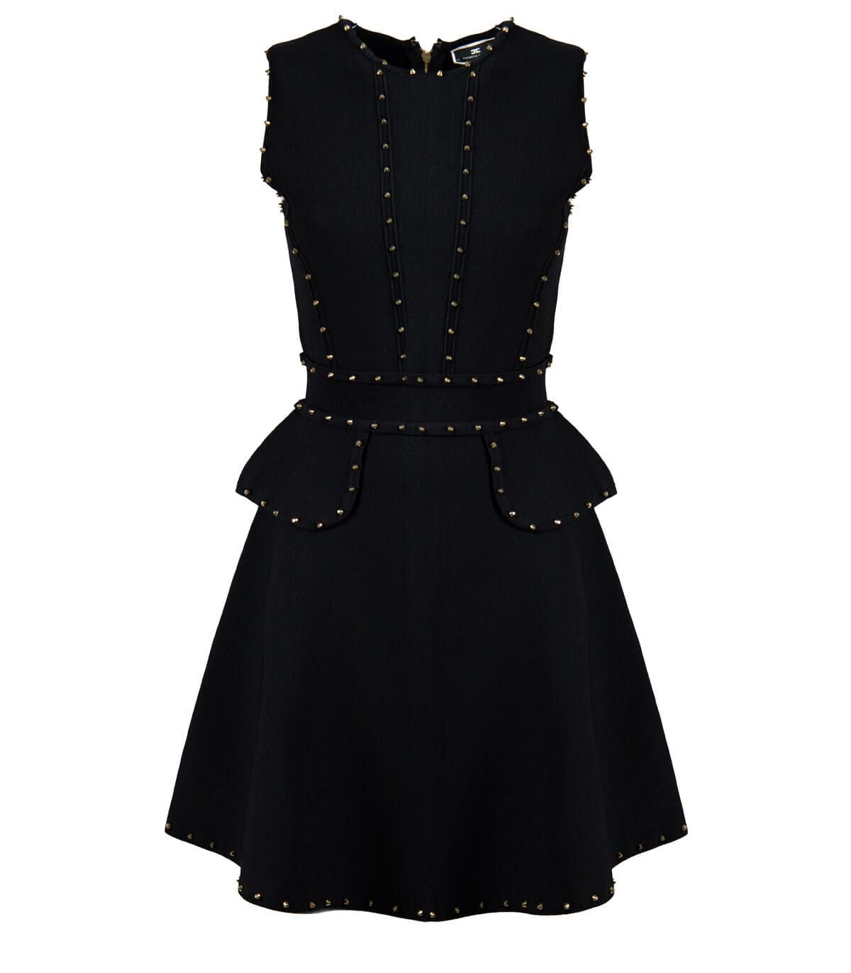 Elisabetta Franchi Black Sleeveless Dress With Studs