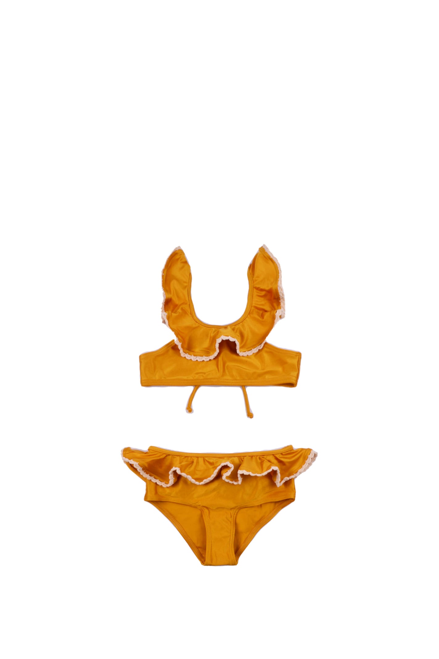 Shop Zimmermann Bikini With Ruffles In Yellow