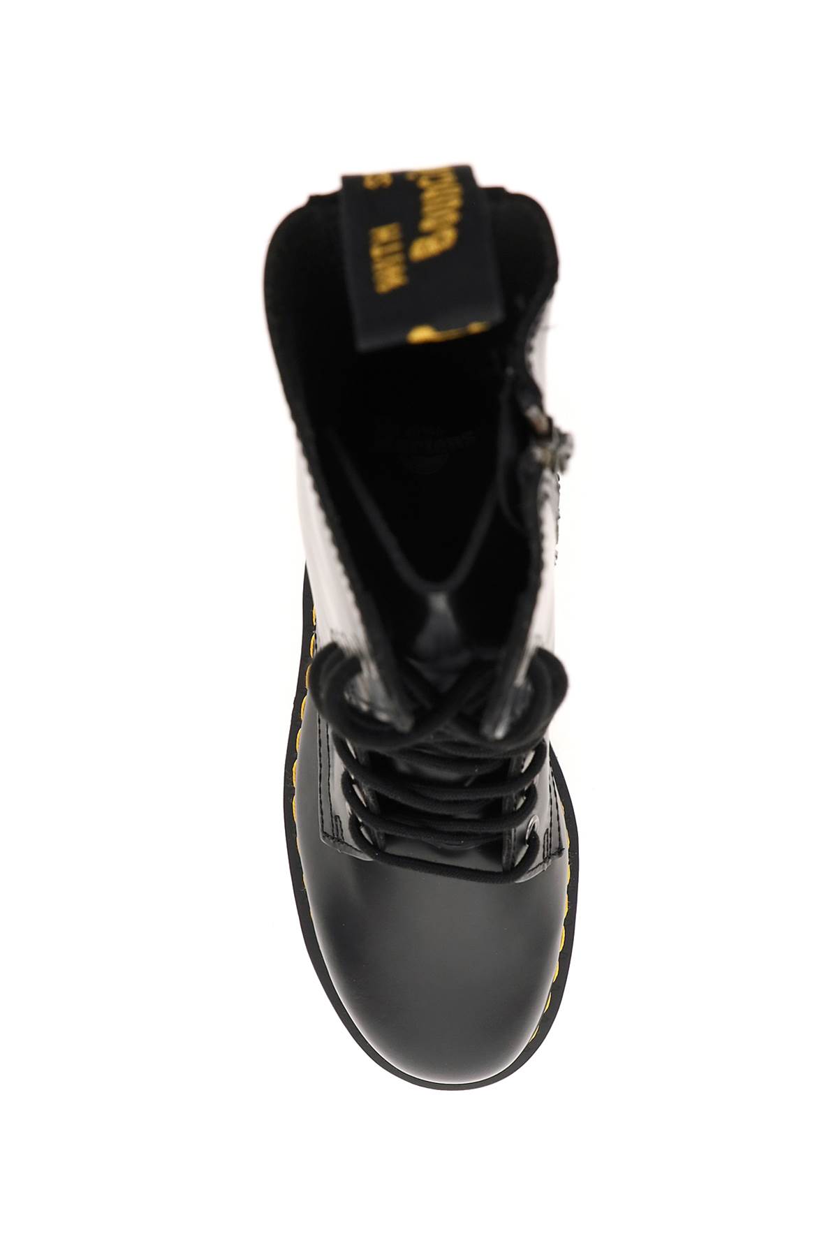 Shop Dr. Martens' Jadon Hi Lace-up Combat Boots In Black Polished Smooth