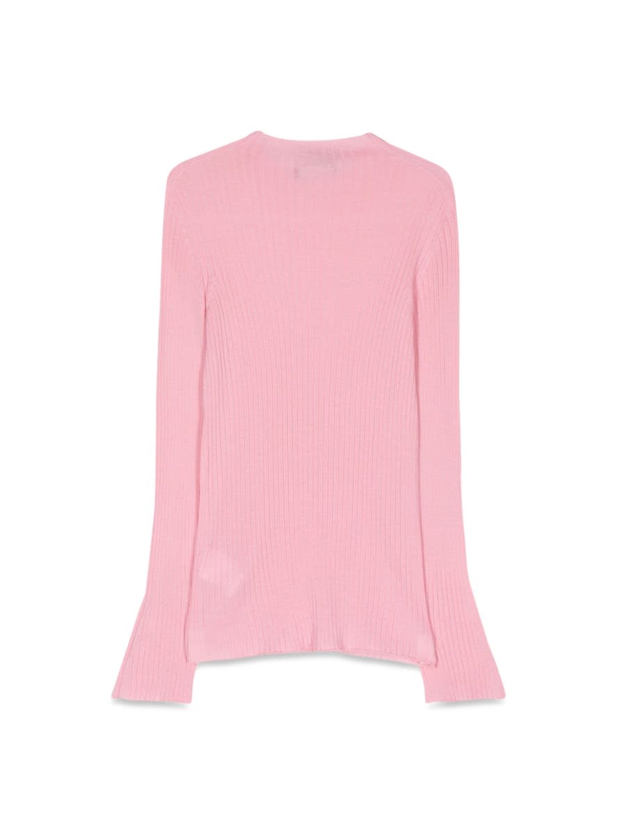Shop Versace Knit Sweater Rib Series In Pink