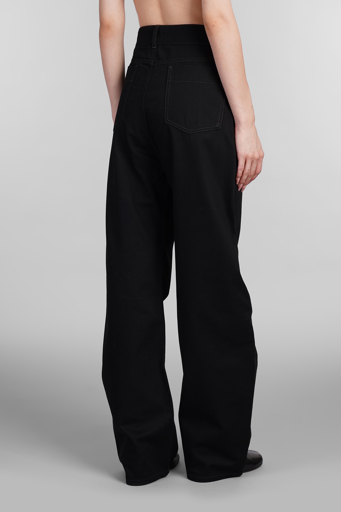 Shop Lemaire Jeans In Black Cotton