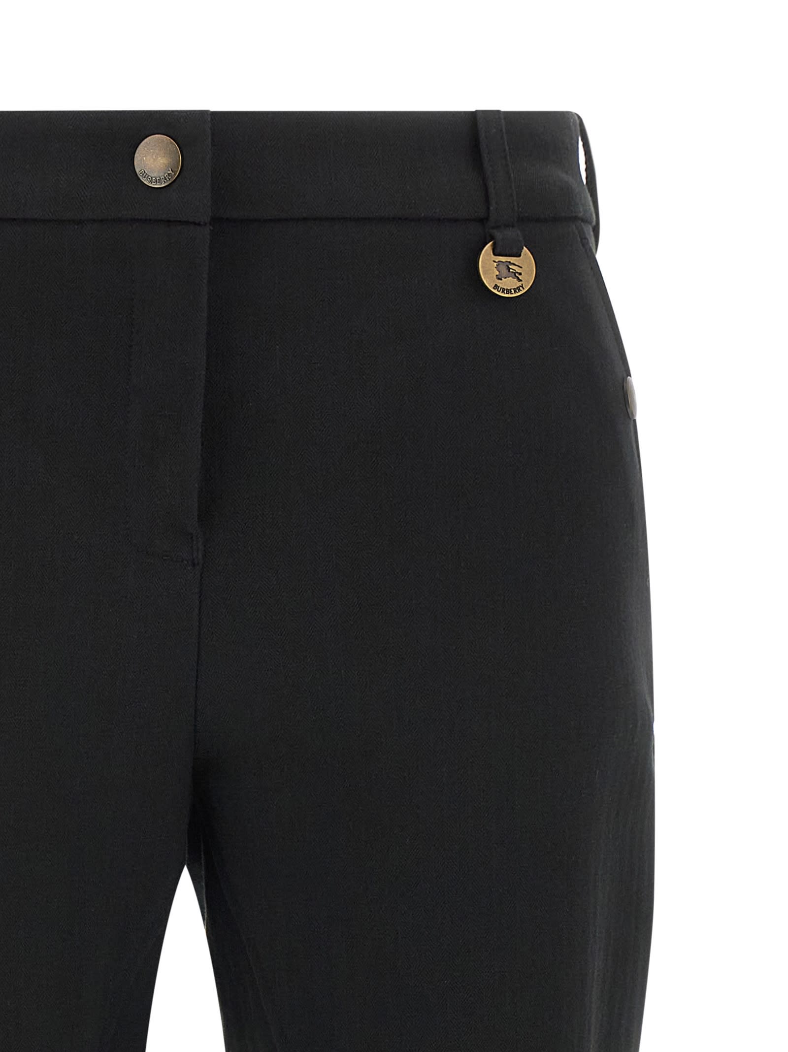 Burberry Tailored Trousers Featuring Button Detailing In Black
