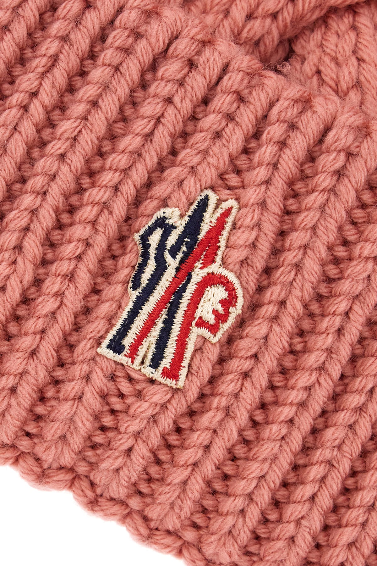 Shop Moncler Pink Wool Beanie Hat