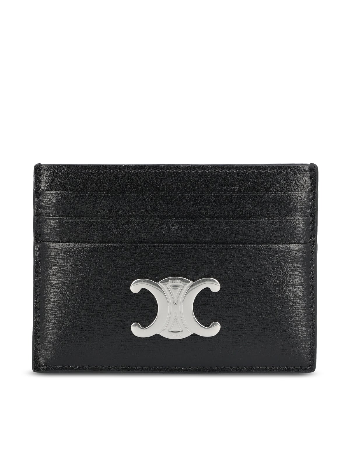 Shop Celine Triomphe Logo Plaque Card Holder