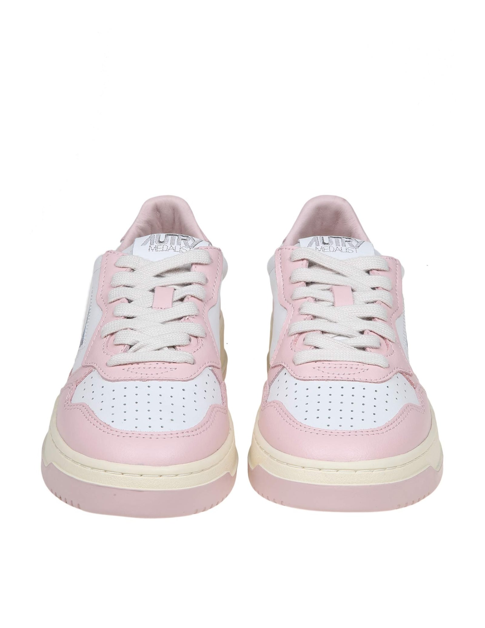 Shop Autry Medalist Sneakers In White/pink Leather In Bianco Rosa