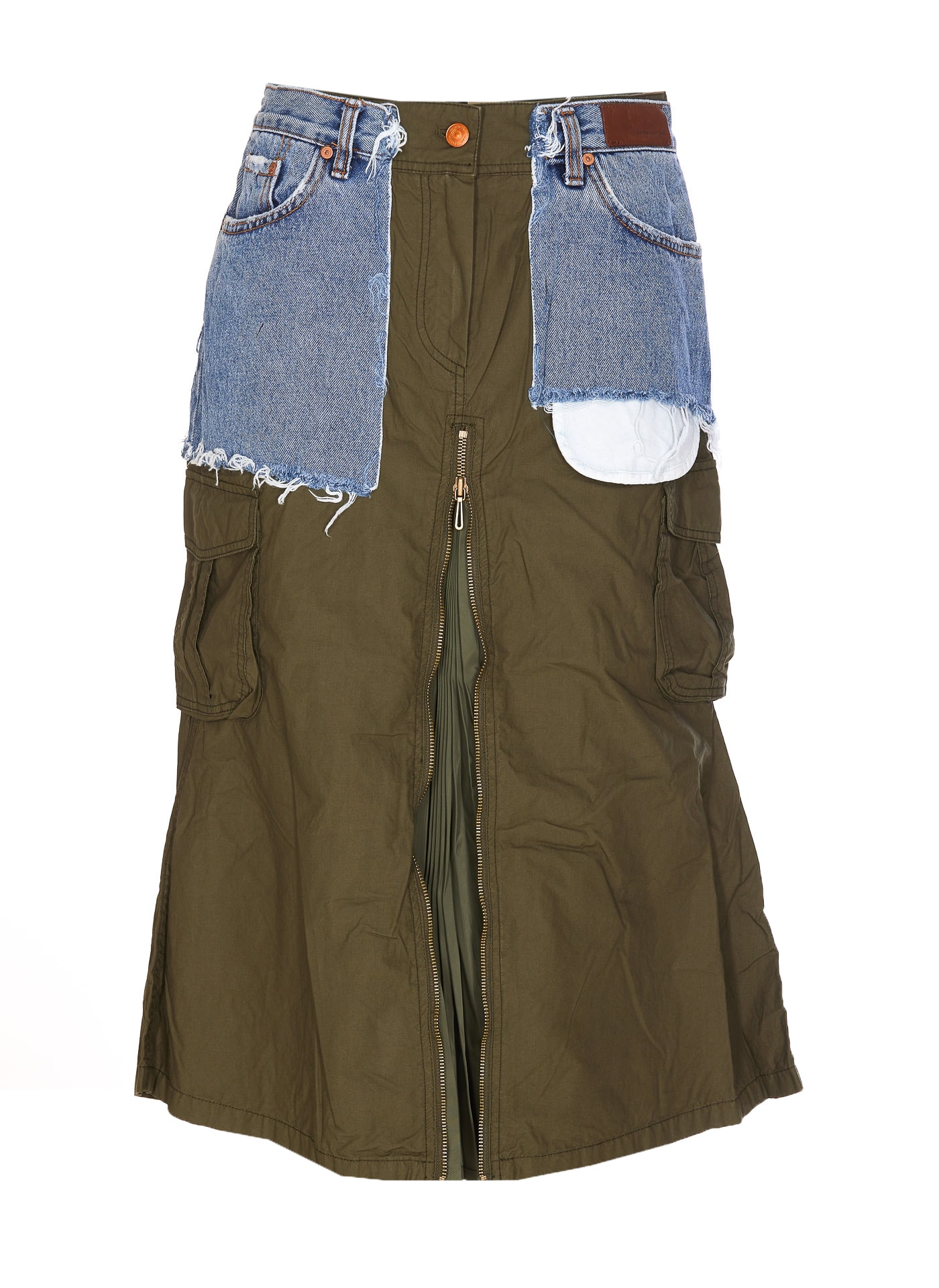 Andersson Bell Military Patch Denim Skirt