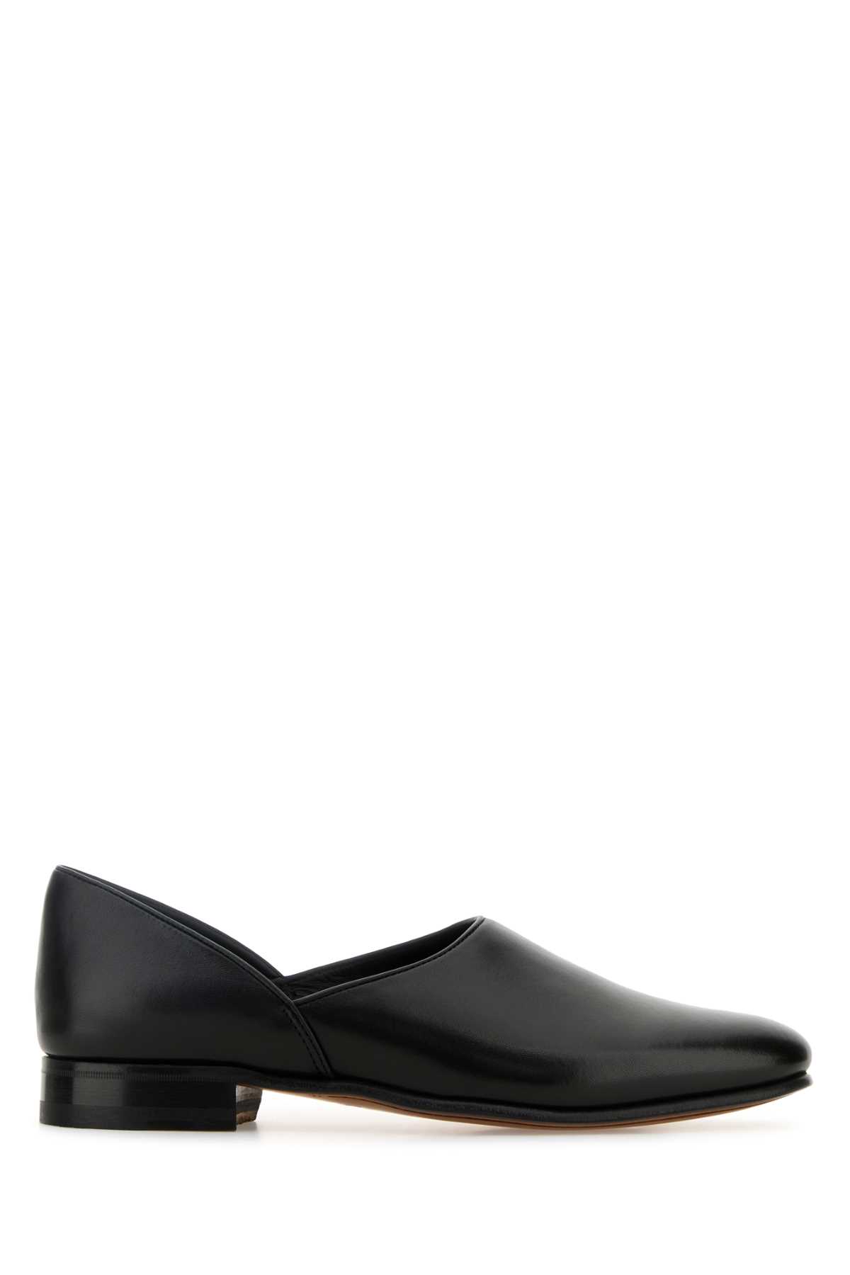 Black Nappa Leather Loafers