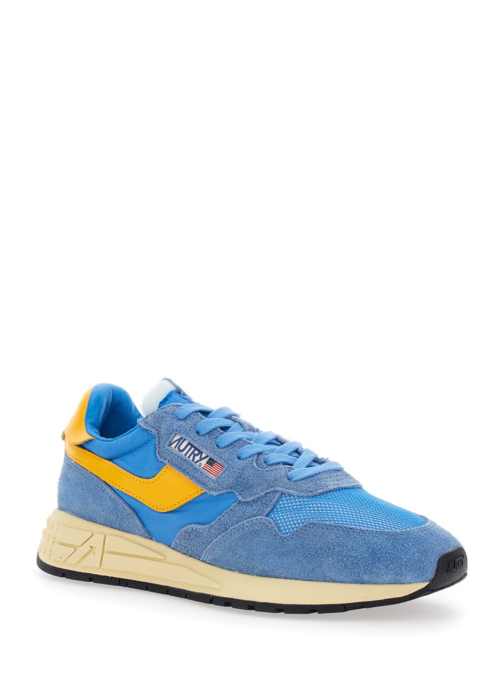 Autry Reelwind Nylon And Suede Low-profile Sneakers In Blue