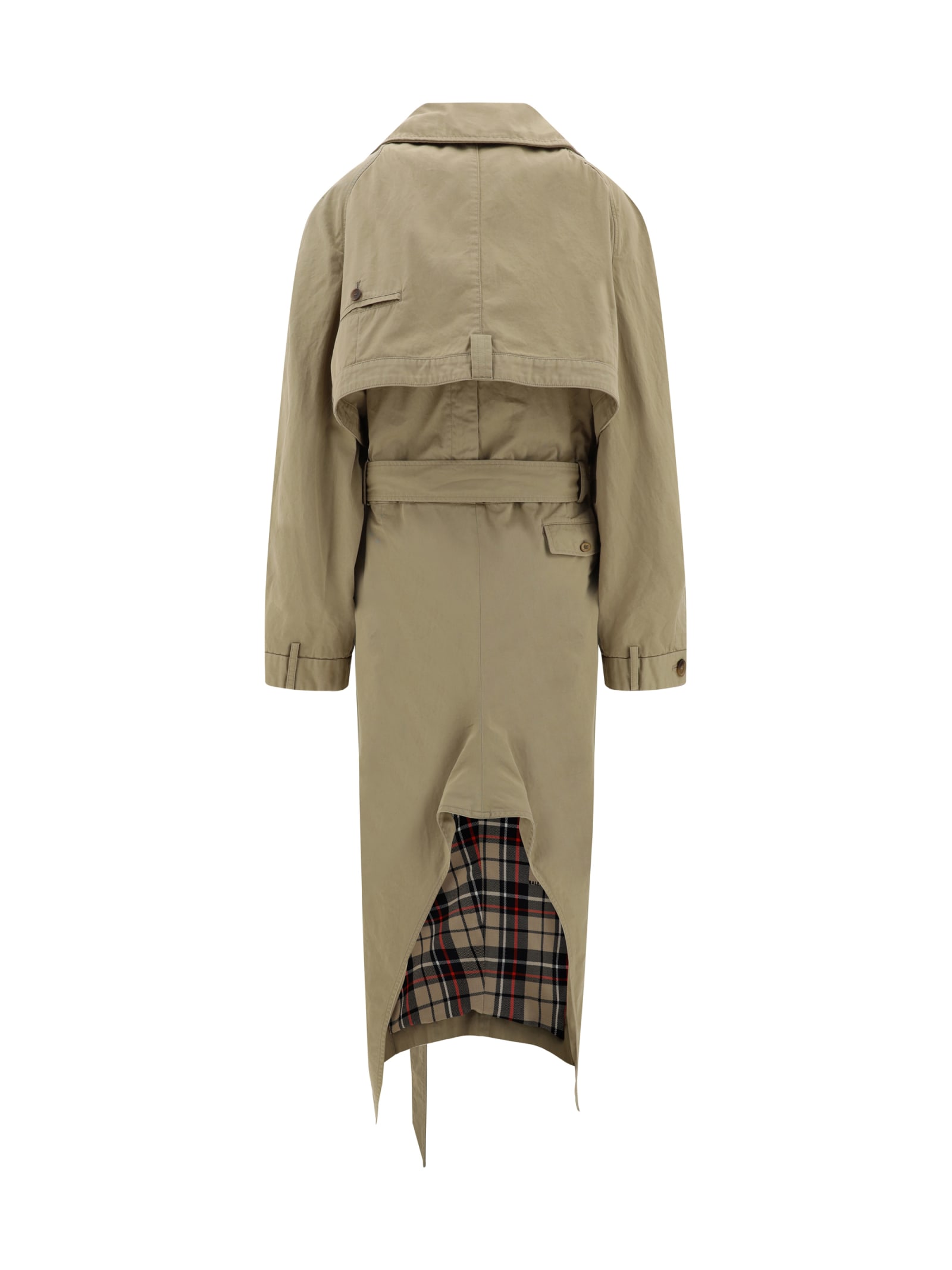 Balenciaga Deconstructed Cotton Twill Trench Coat In Beige | ModeSens