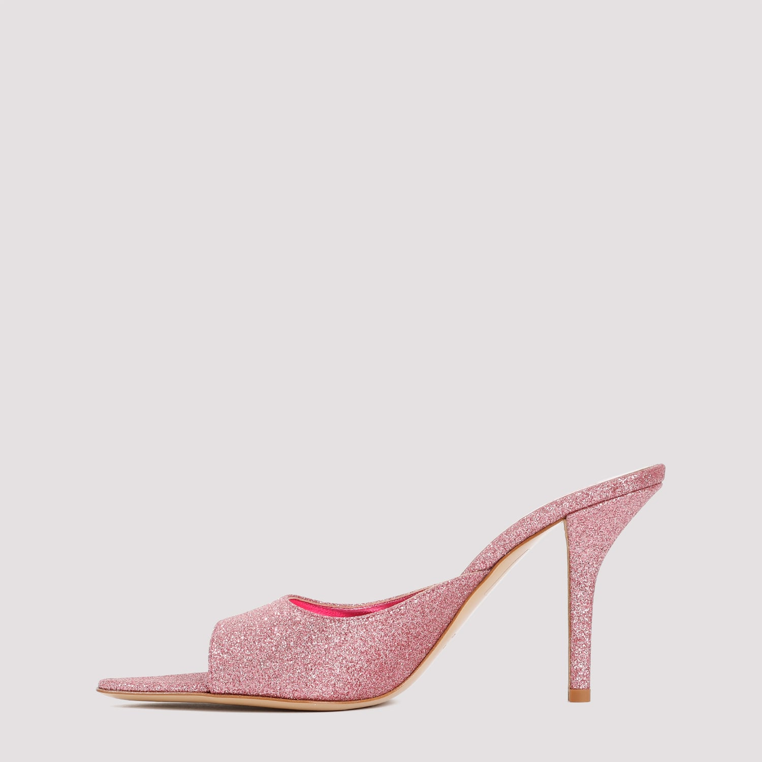 Shop Gia Borghini Gia X Pernille Mules In Dark Pink Glitter