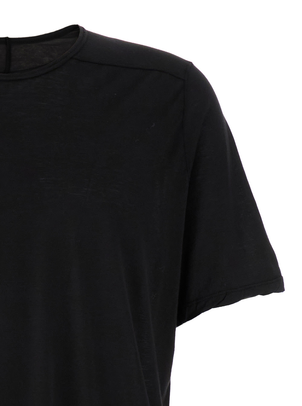 Shop Drkshdw Black Crewneck T-shirt With Oversized Band In Cotton Man