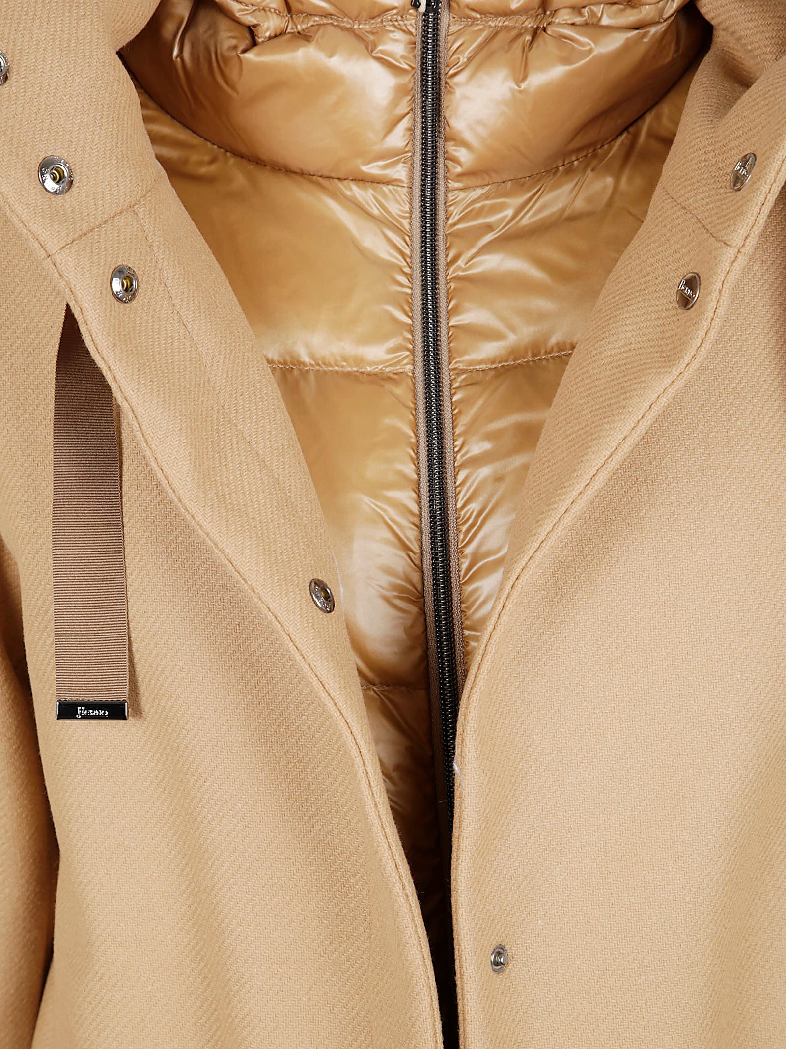 Herno Sophisticated Short Coat With Adjustable Hood And Padded Lining In Brown