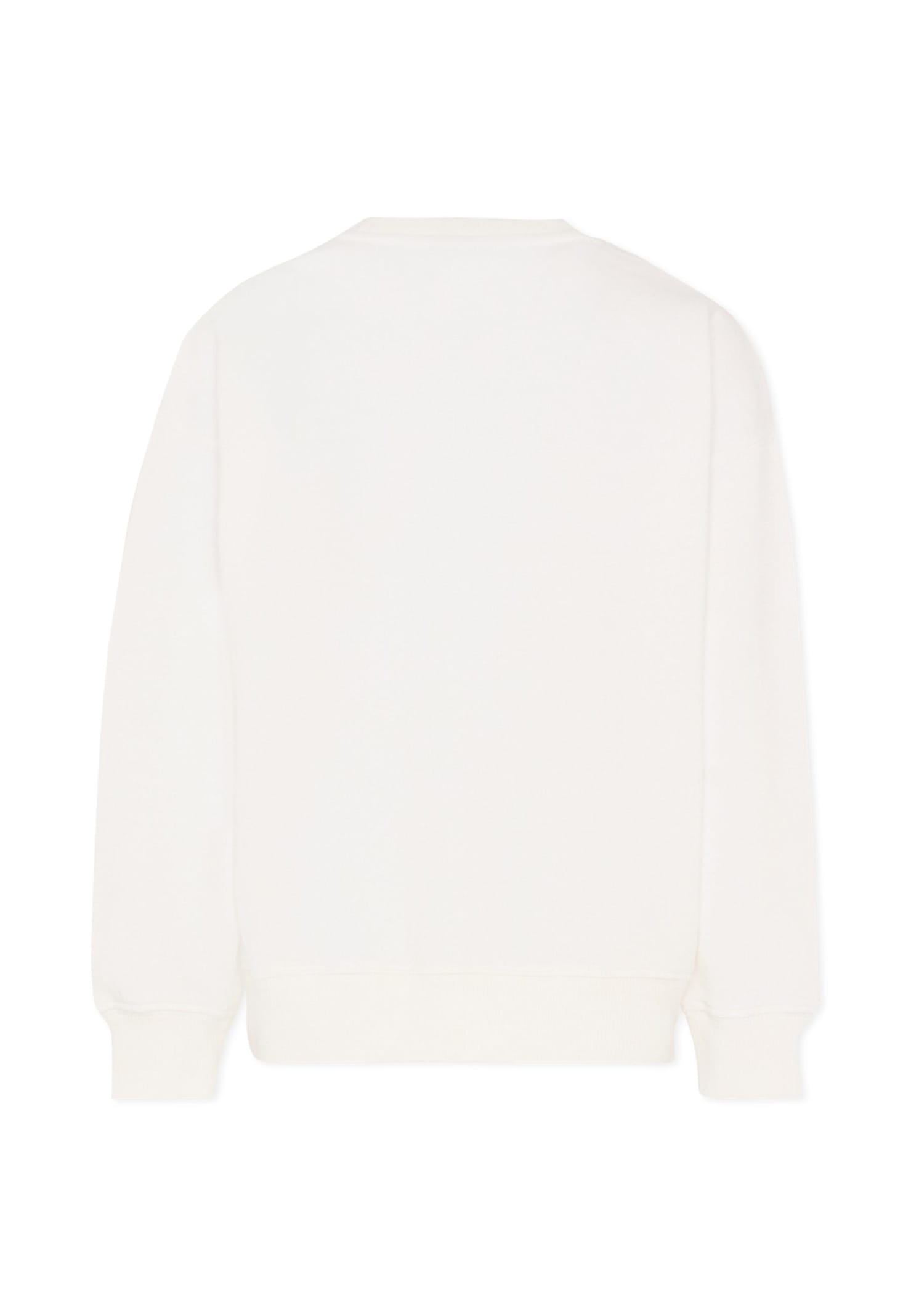 Mc2 Saint Barth White Sweatshirt For Kids With Gingerbread In White