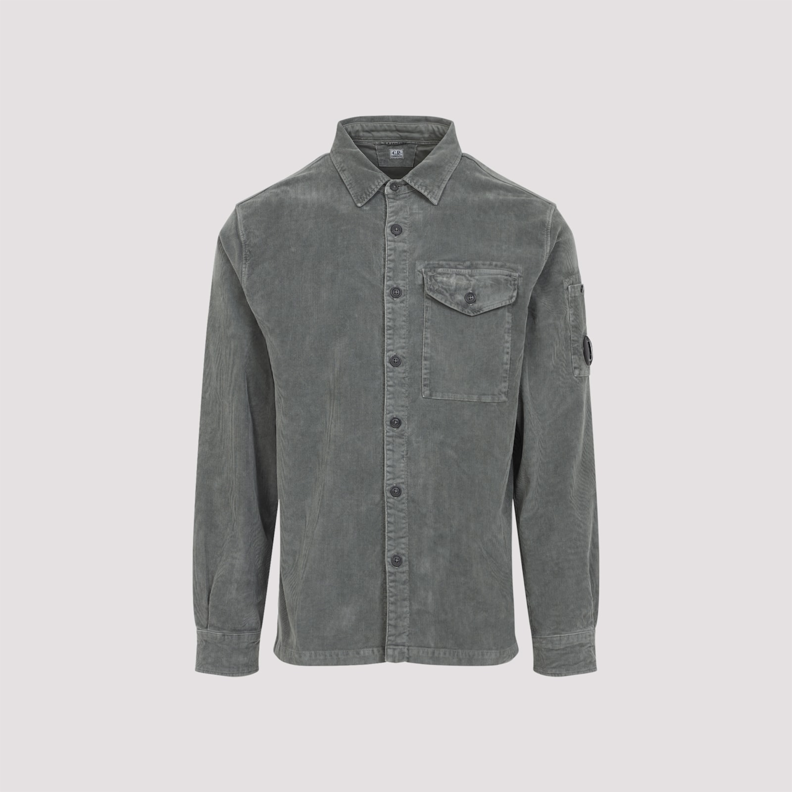 C.p. Company Corduroy Overshirt With Long Sleeves And Pockets In Gray