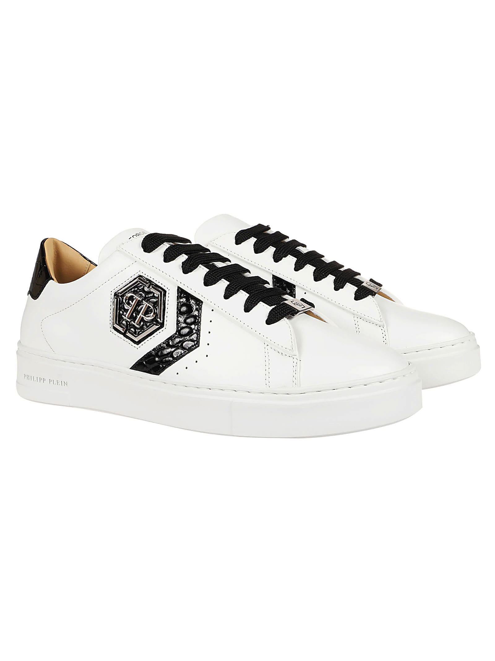 Shop Philipp Plein Hexagon Low Top Sneakers In Black