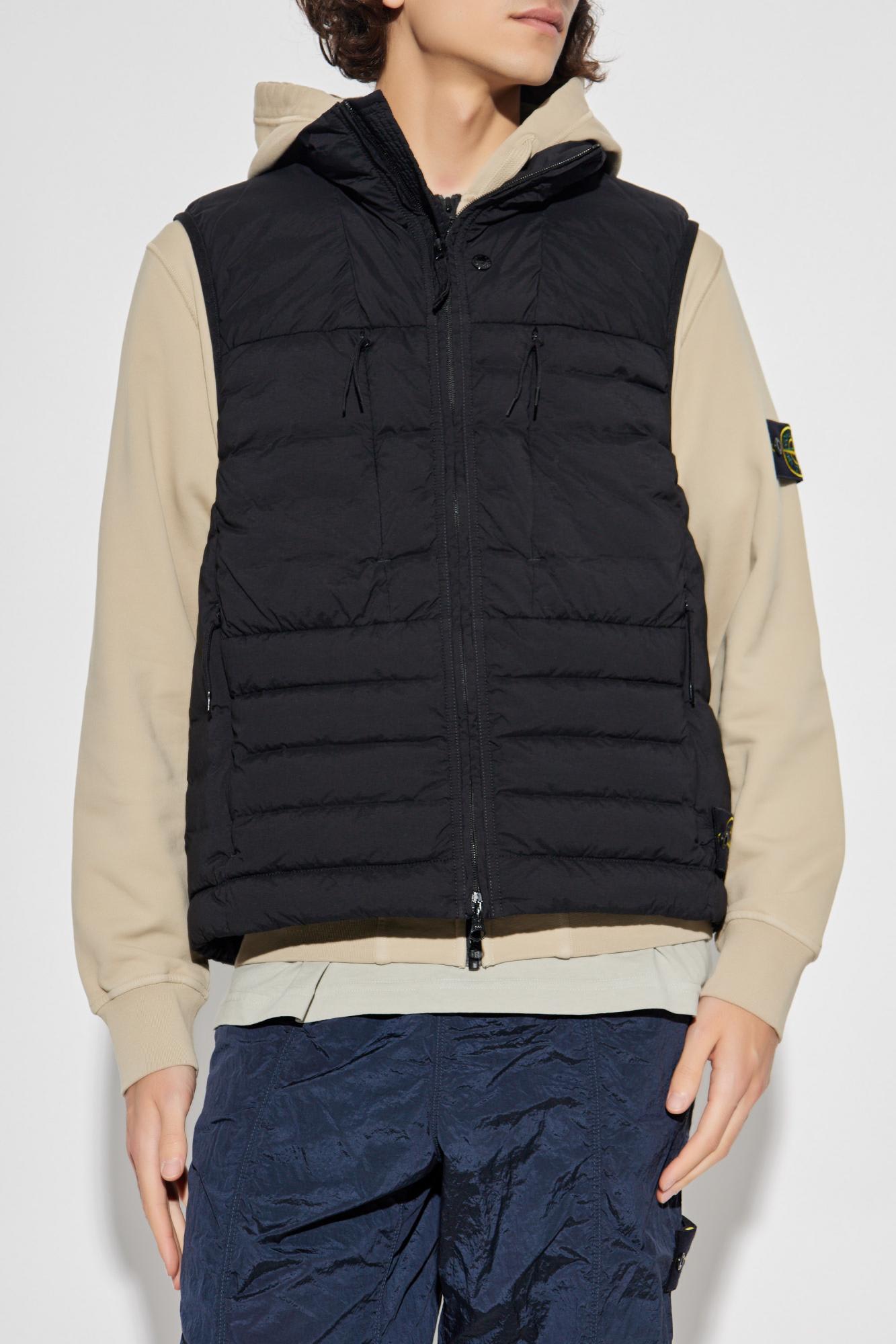 Stone Island Lightweight Sleeveless Padded Vest Pockets In Black