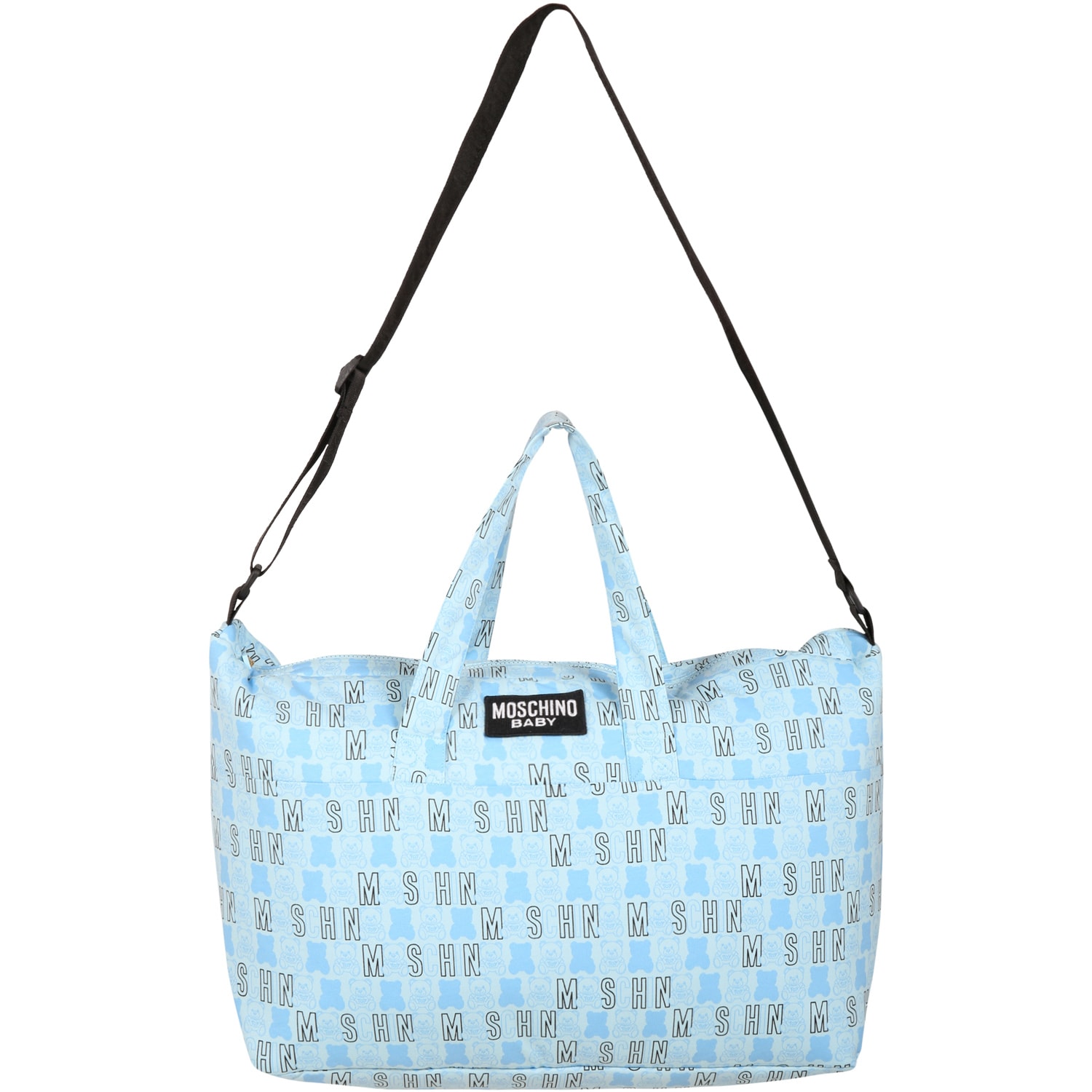 Moschino Light-blue Changing Bag For Baby Boy With Logos
