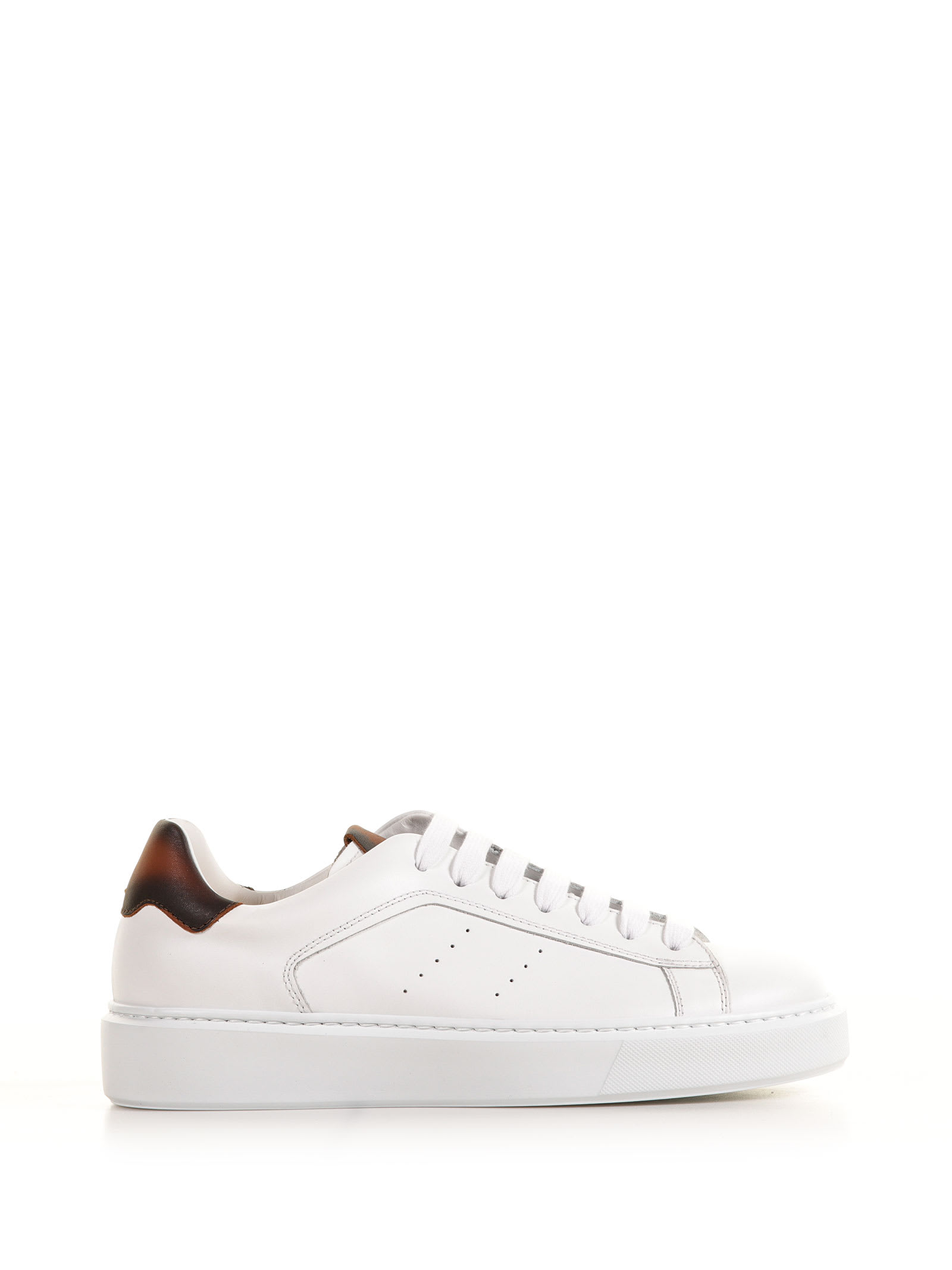 DOUCAL'S ALEX SNEAKER IN LEATHER WITH SHADED HEEL