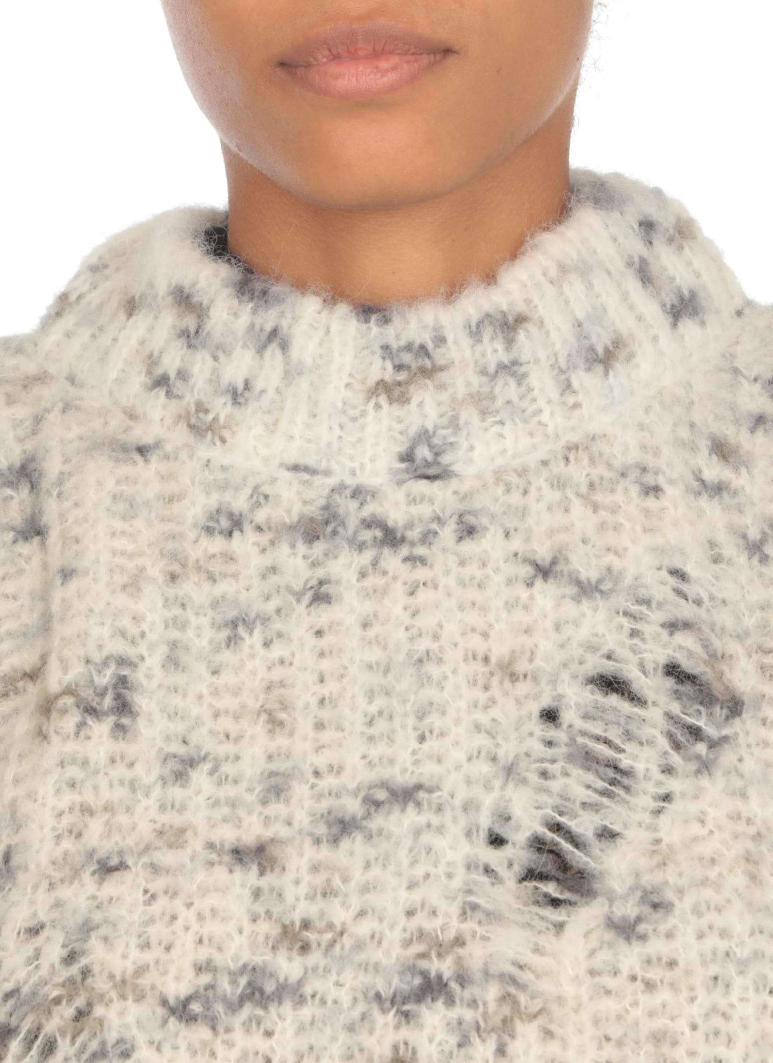 Shop Msgm Alpaca Sweater In Grey