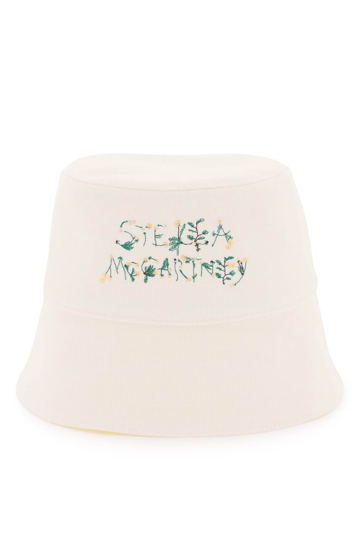 STELLA MCCARTNEY BUCKET HAT WITH FLORAL LOGO EMBROIDERY