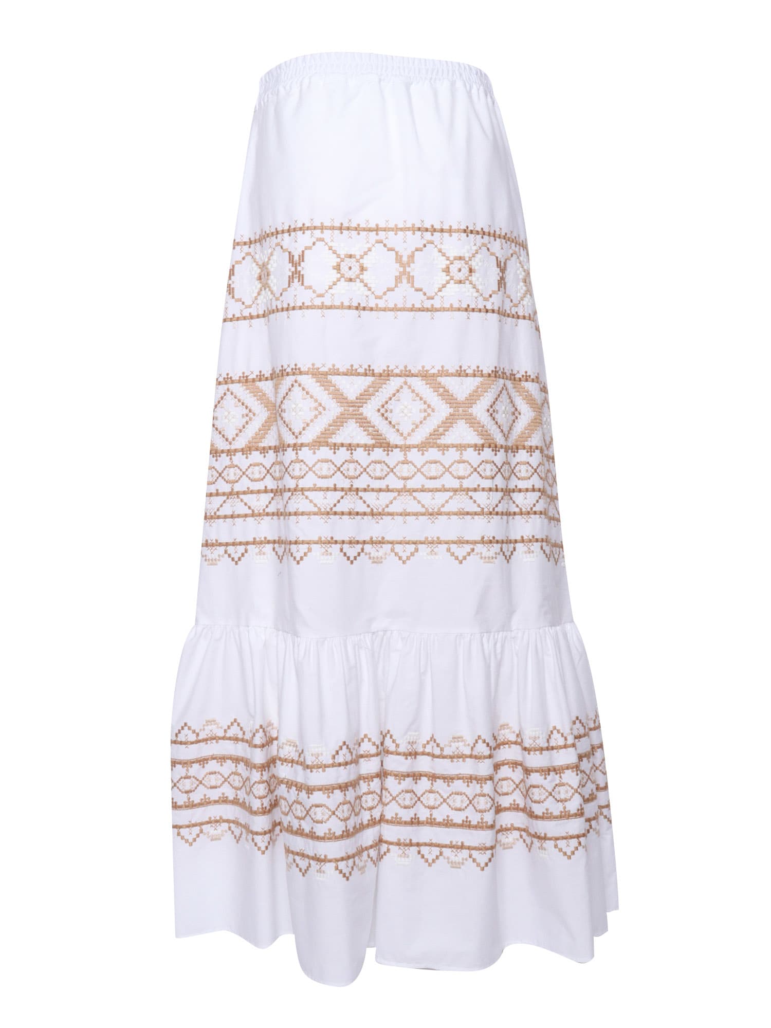 Ermanno Ermanno Scervino Embroidered Long Skirt In White