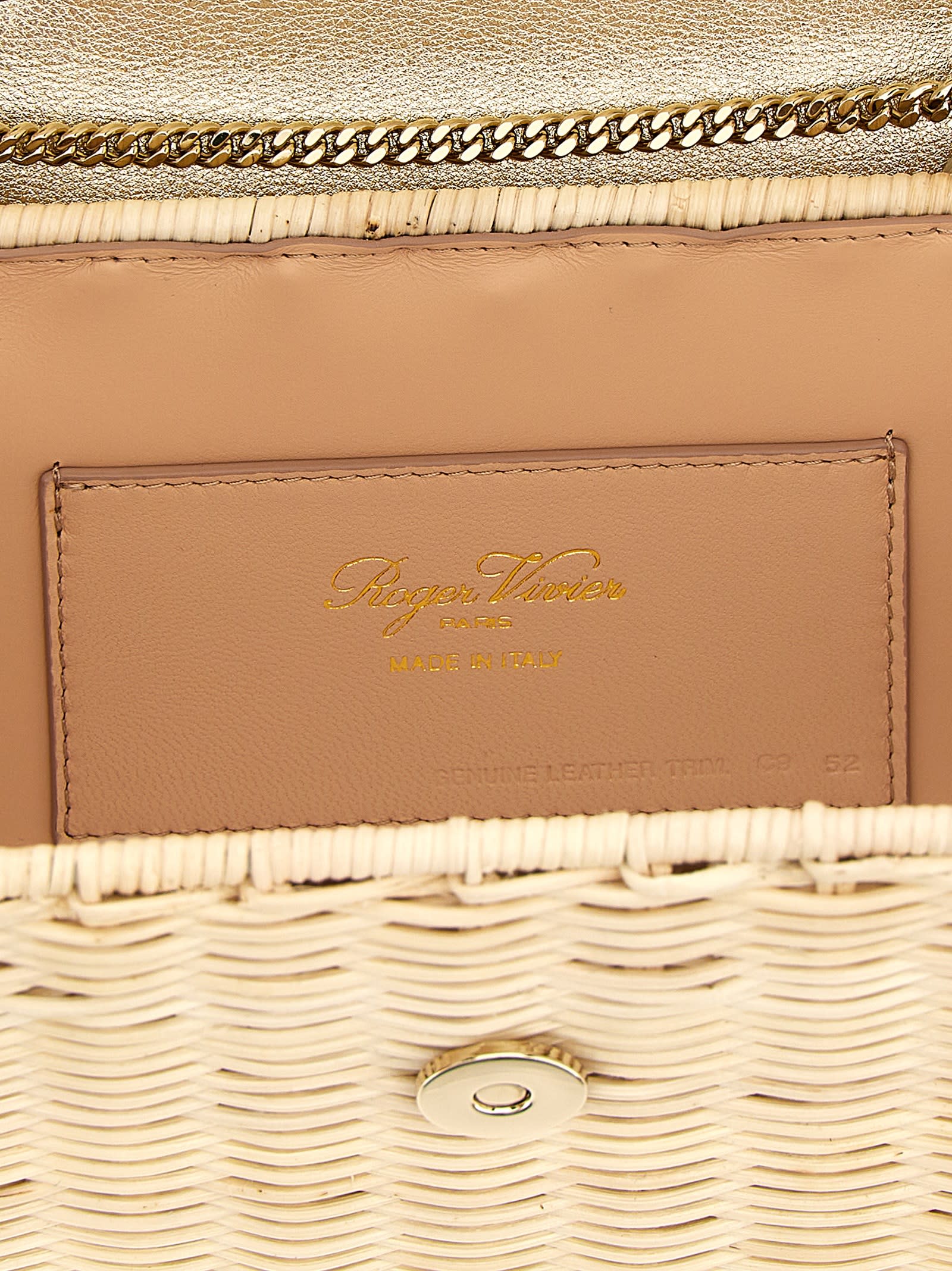 Roger Vivier Mini Jewel Efflorescence Handbag In Gold