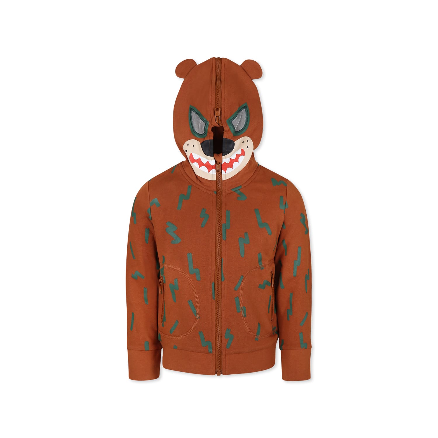 Stella Mccartney Kids' Brown Sweatshirt For Boy With Bear