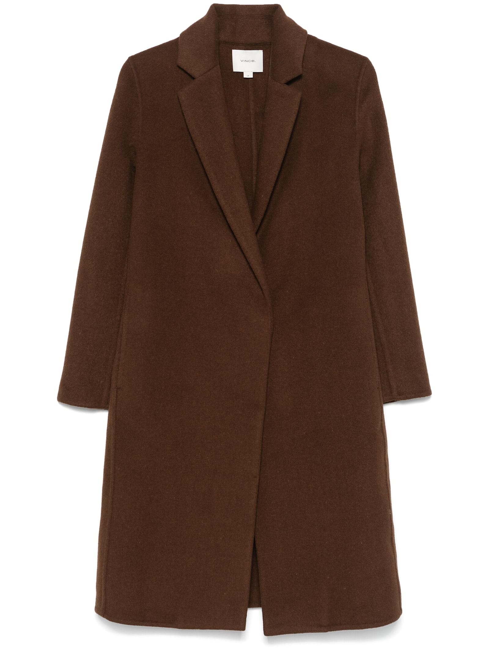 Shop Vince Classic Straight Coat In Dok Deep Oak