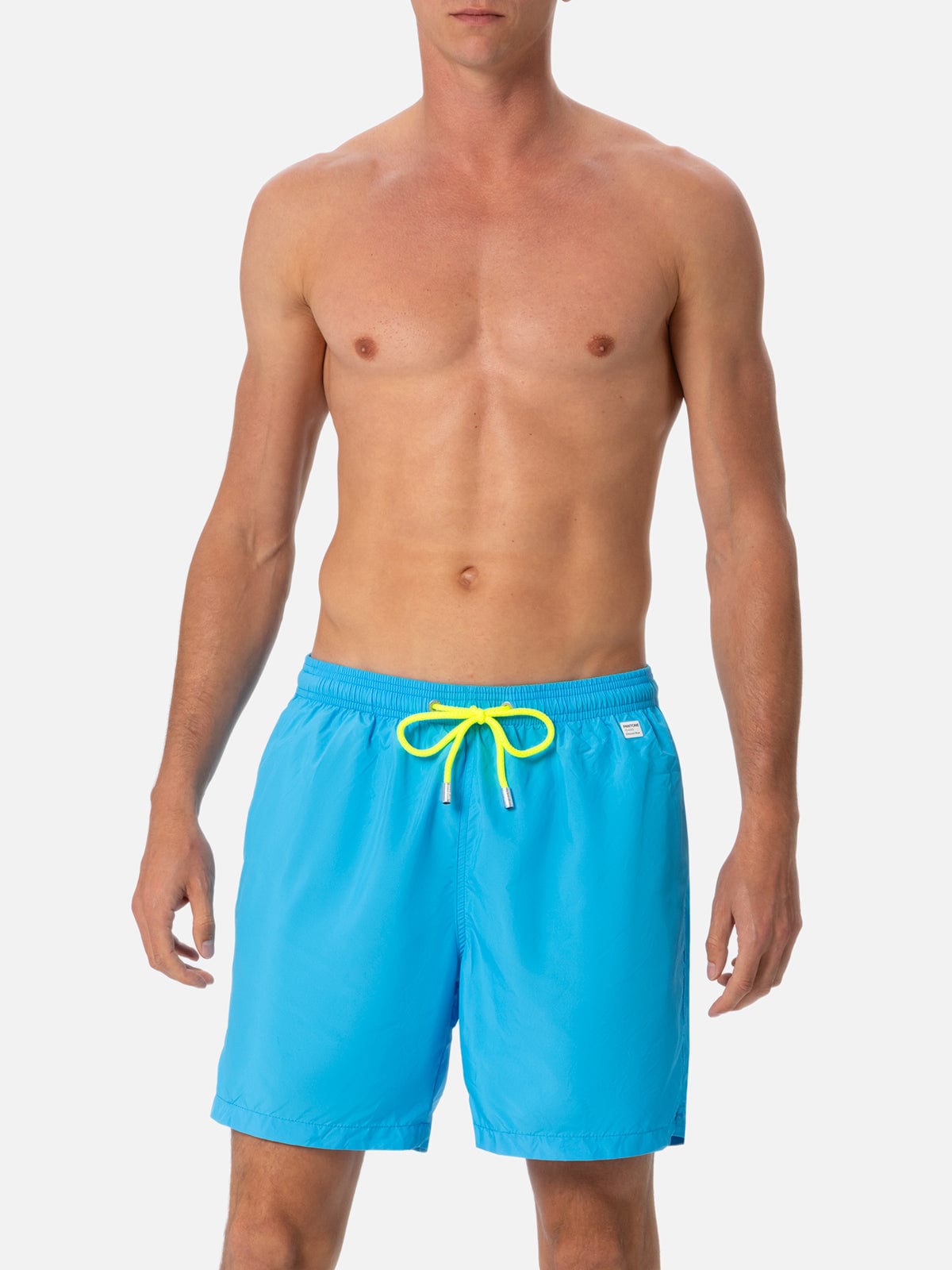 Shop Mc2 Saint Barth Man Lightweight Fabric Aqua Blue Swim Shorts Lighting Pantone Pantone® Special Edition In Sky