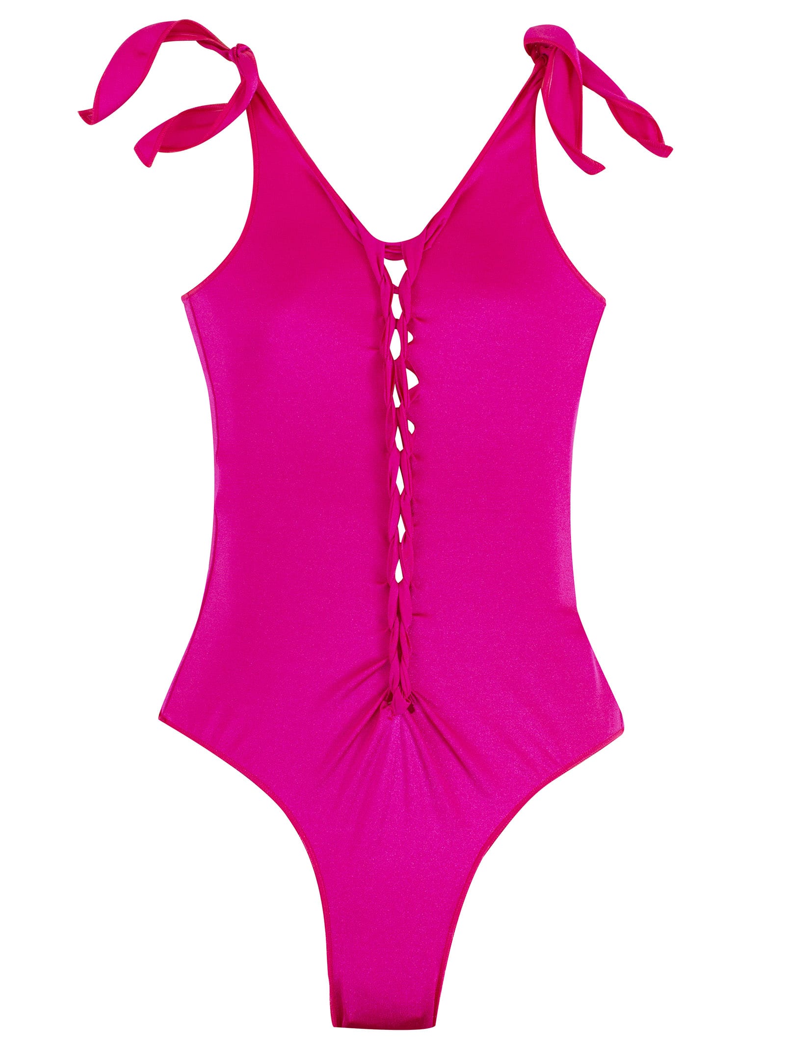 Pin Up Stars Kids' Swimsuit Girls Braided In Fuxia