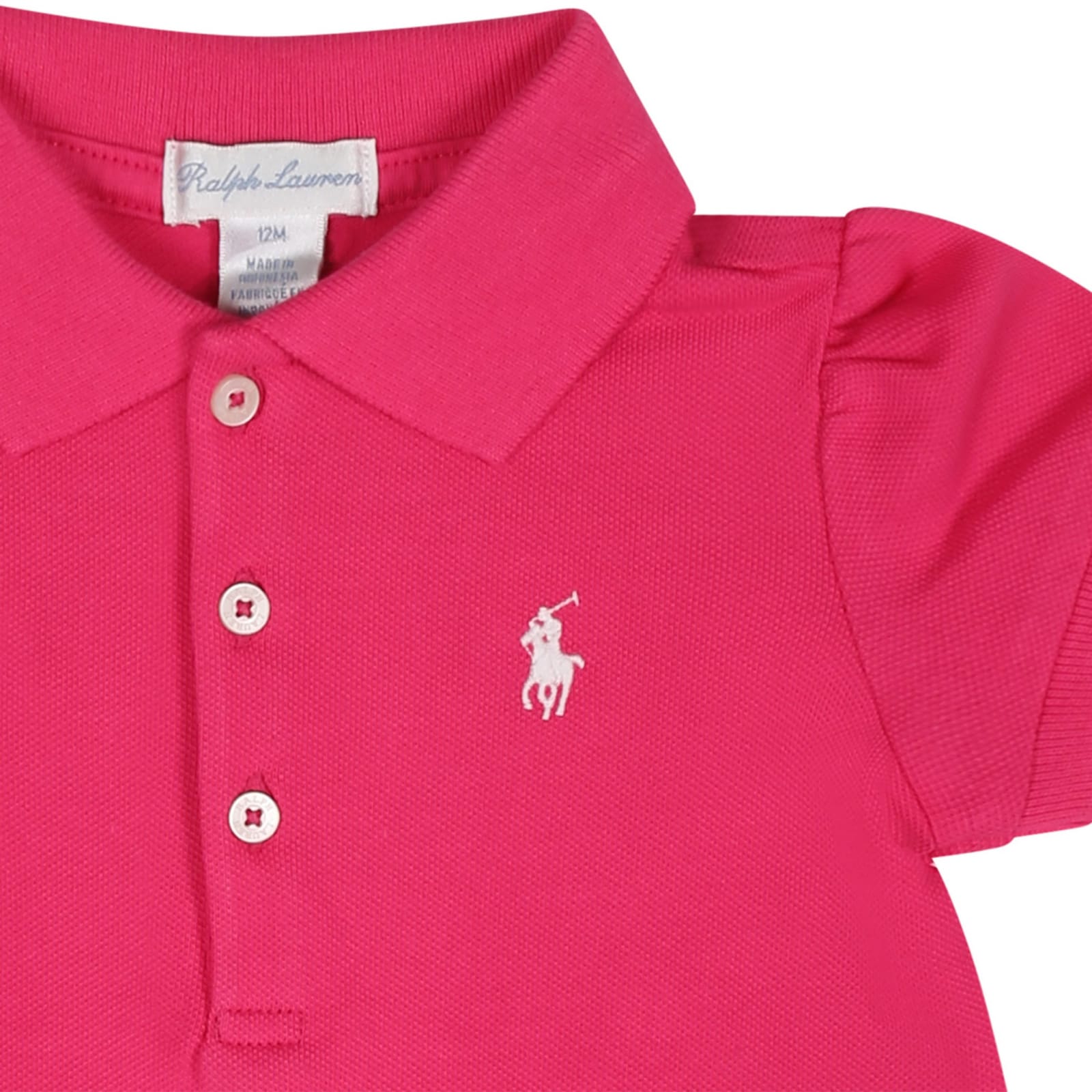 Shop Ralph Lauren Fuchsia Dress Fro Baby Girl With Iconic Horse
