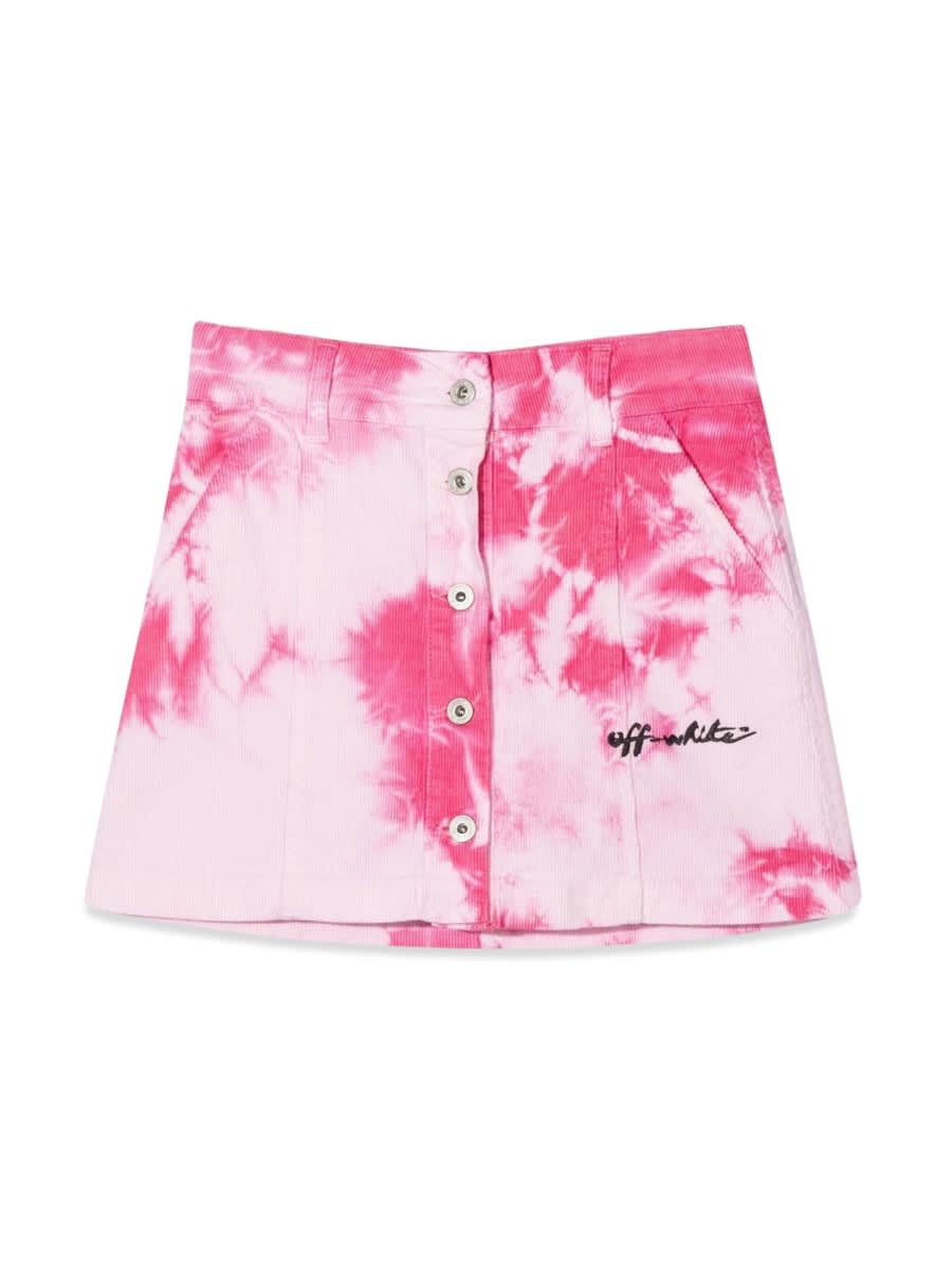 Shop Off-white Velvet Tie Dye Skirt In Pink