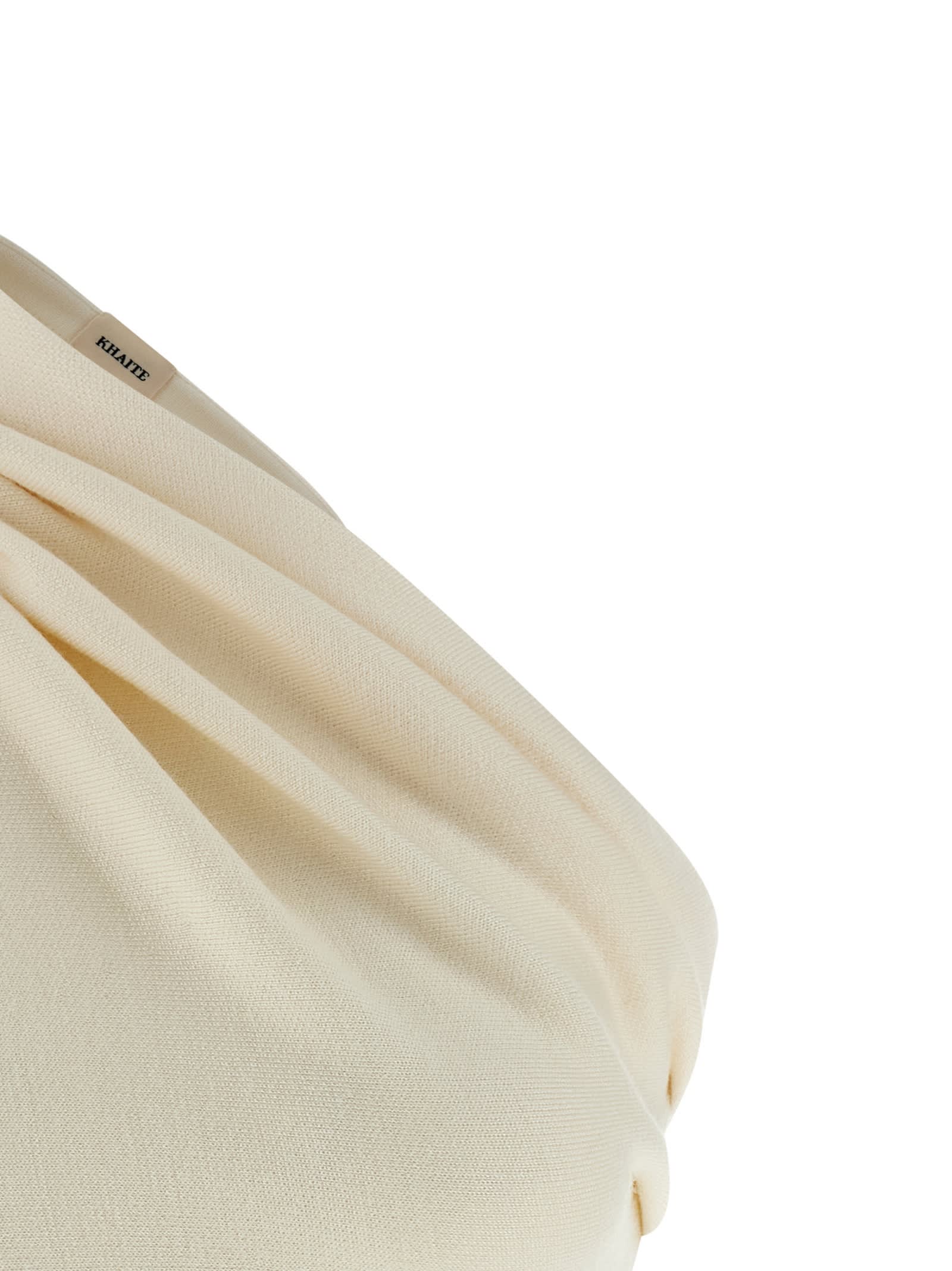 Khaite Aimee Asymmetric One-shoulder Wool-blend Peplum Top In White