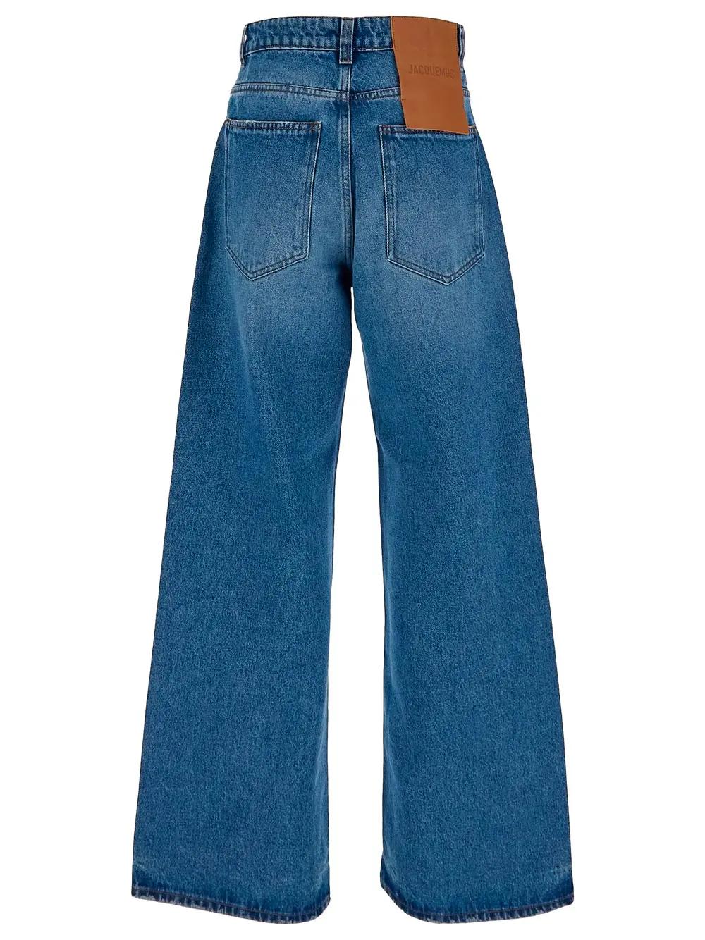 Shop Jacquemus Le De-nimes Large Jeans In Blue