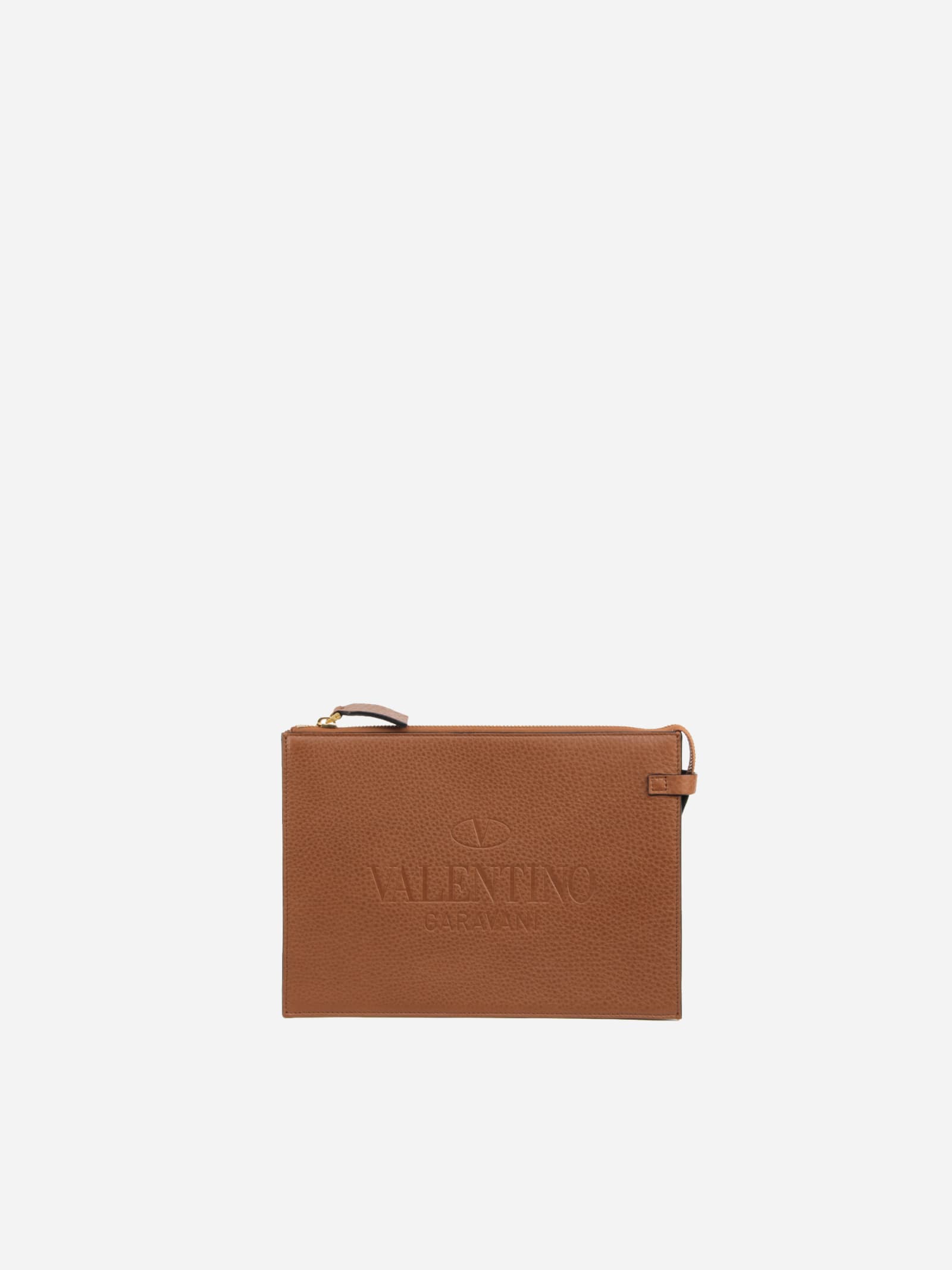 Valentino Garavani Pouch Made Of Leather With Embossed Logo